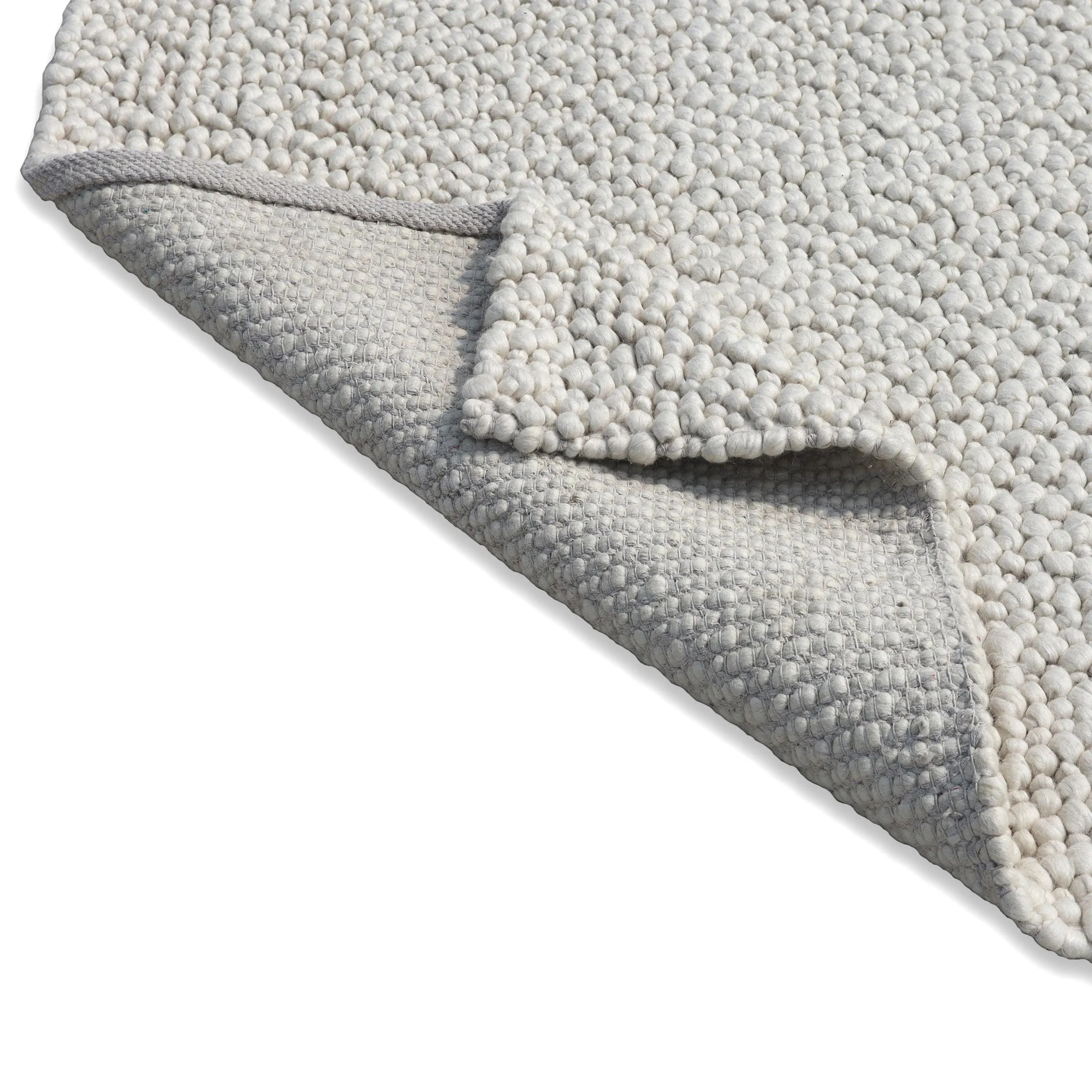 Handmade Wool Rug Pitloom Ivory Contemporary For Living Room & Bedroom
