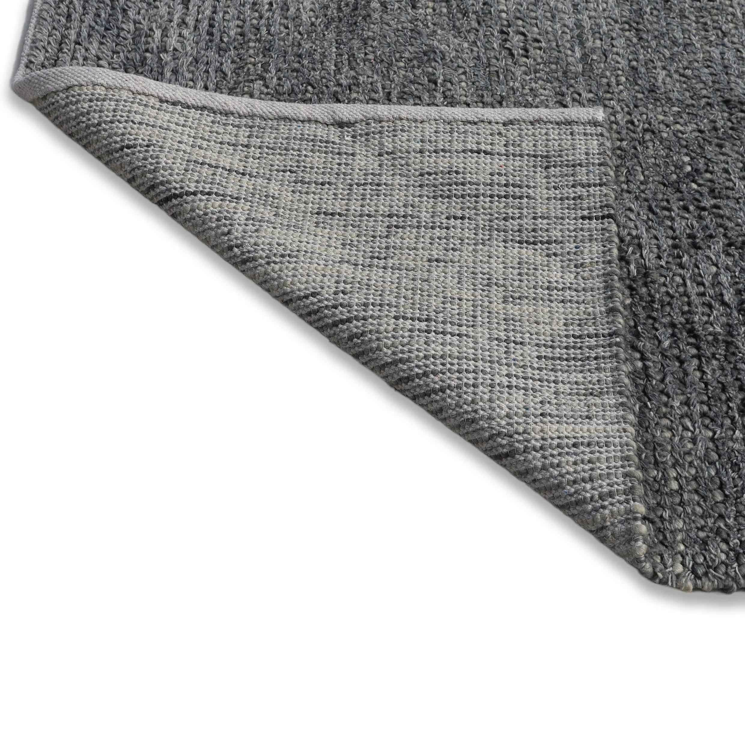 Handwoven Grey Moroccan Bubble Medium Loop Pile Weave Indoor Wool Rug