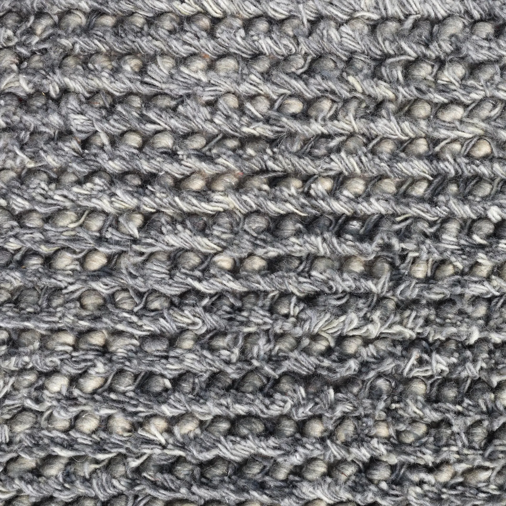 Handwoven Grey Moroccan Bubble Medium Loop Pile Weave Indoor Wool Rug