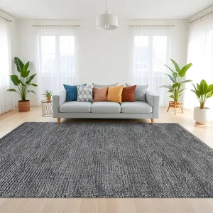 Handwoven Grey Moroccan Bubble Medium Loop Pile Weave Indoor Wool Rug