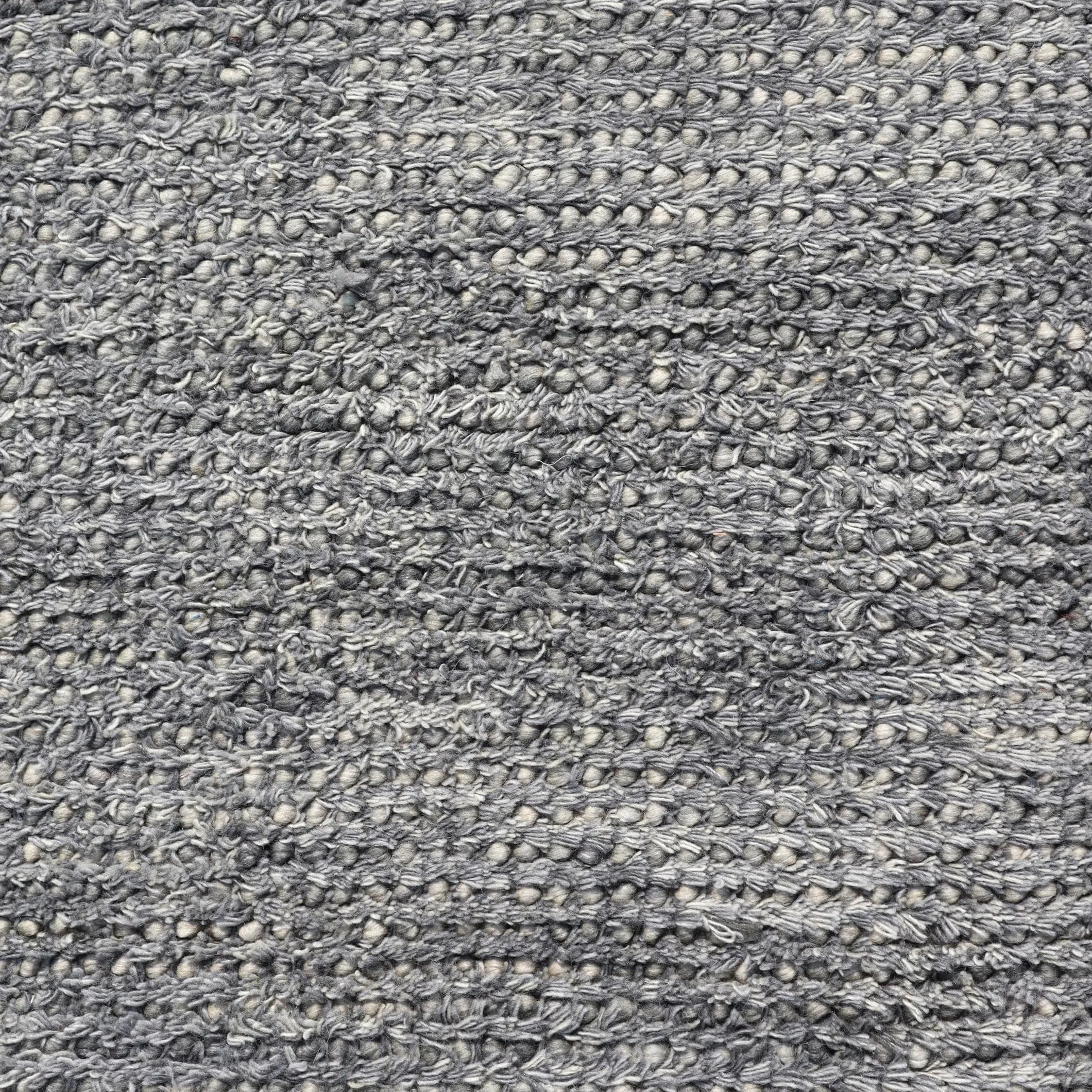 Handwoven Grey Moroccan Bubble Medium Loop Pile Weave Indoor Wool Rug