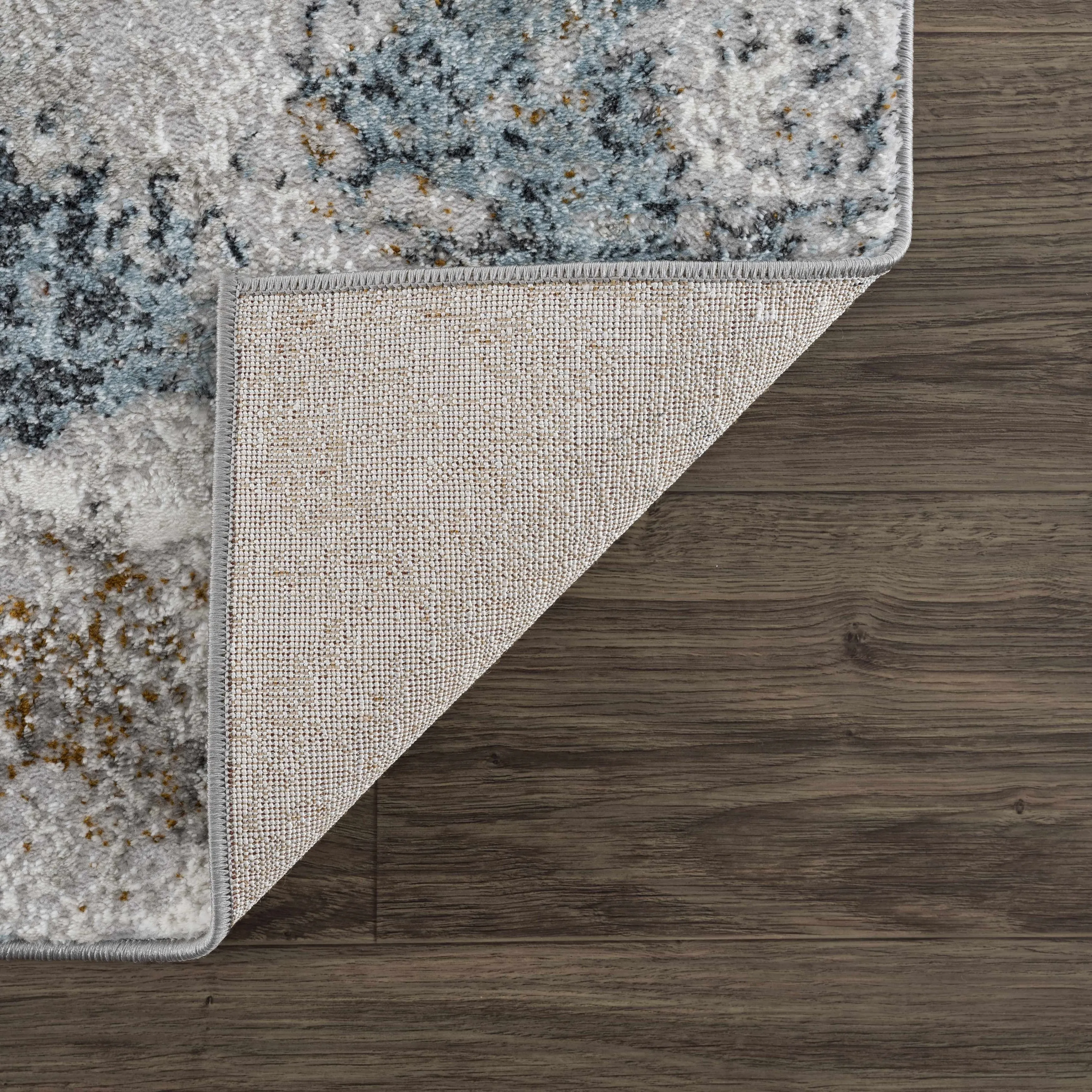 Hauteloom Liverpool Living Room. Bedroom Area Rug - Contemporary - Charcoal.Light Blue.Light Gray - 9'2 x 12'