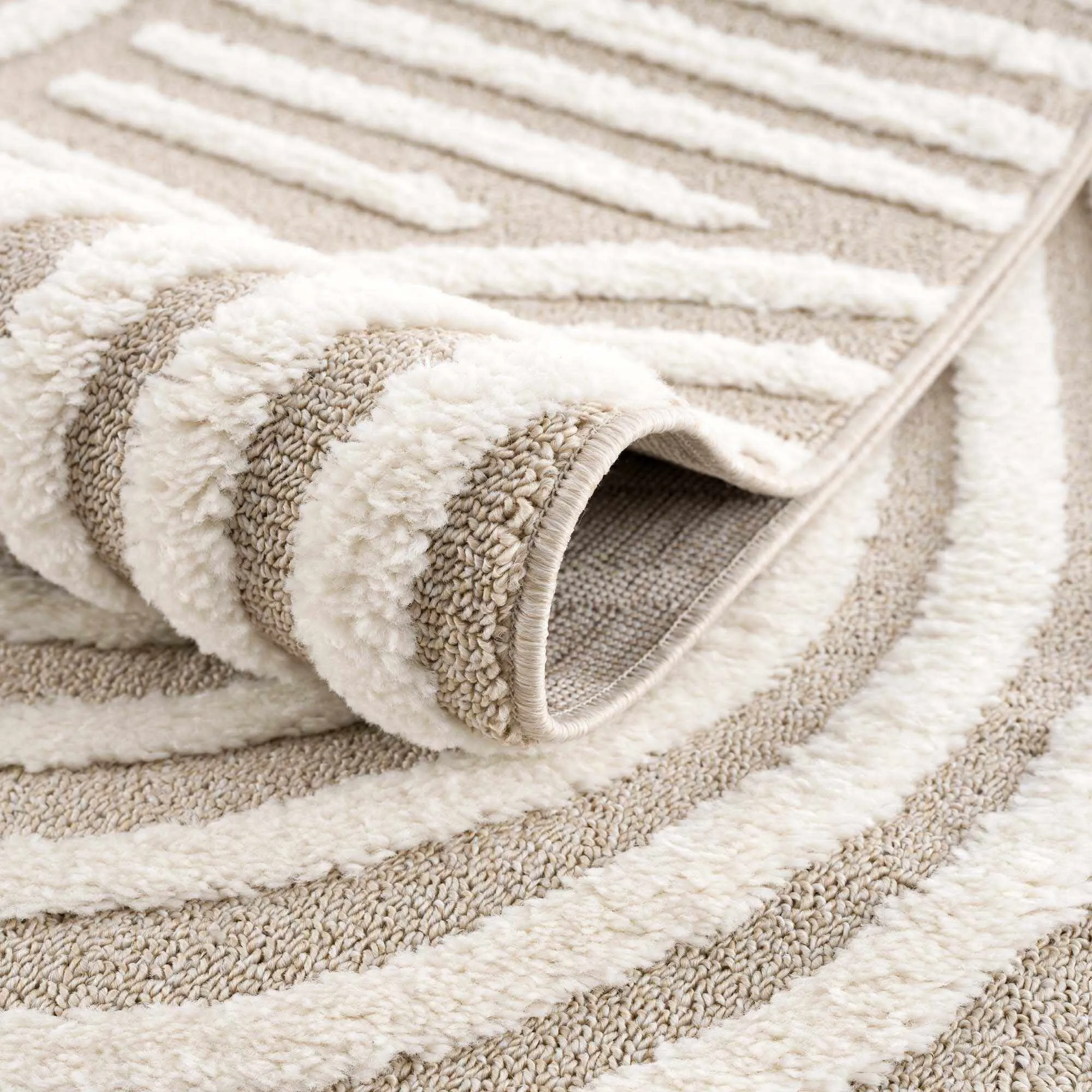 Hauteloom Moisen Geometric Modern Contemporary Beige Area Rug