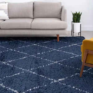 Heartfelt Shag Modern & Contemporary Diamond Indoor Area Rug