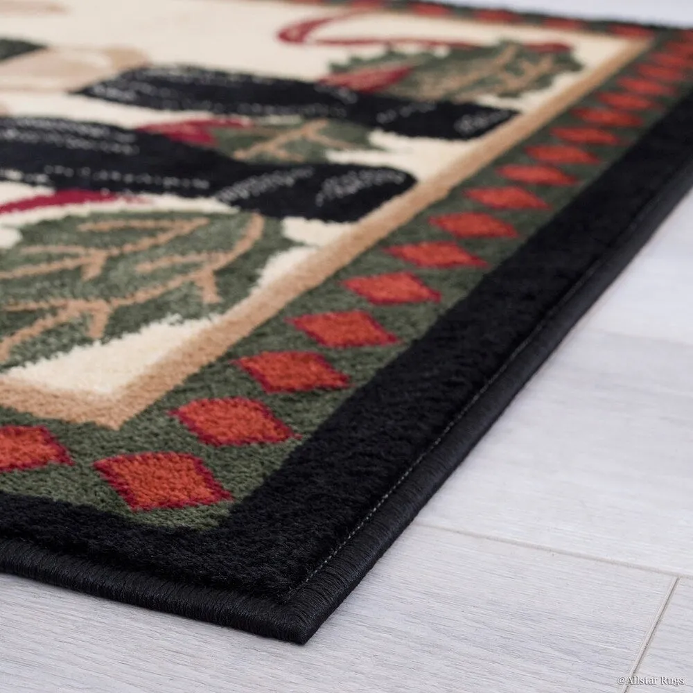 High Quality Woven Christmas Nutcracker with Diamond Design Border Area Rug - 4' 7 x 3' 3