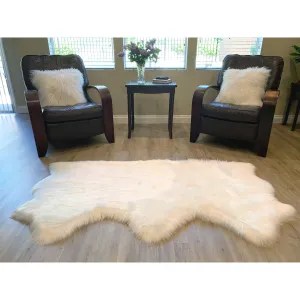 Highland Select Natural Long Wool Sheepskin 3 Pelt Shag Rug - 3' x 4'6
