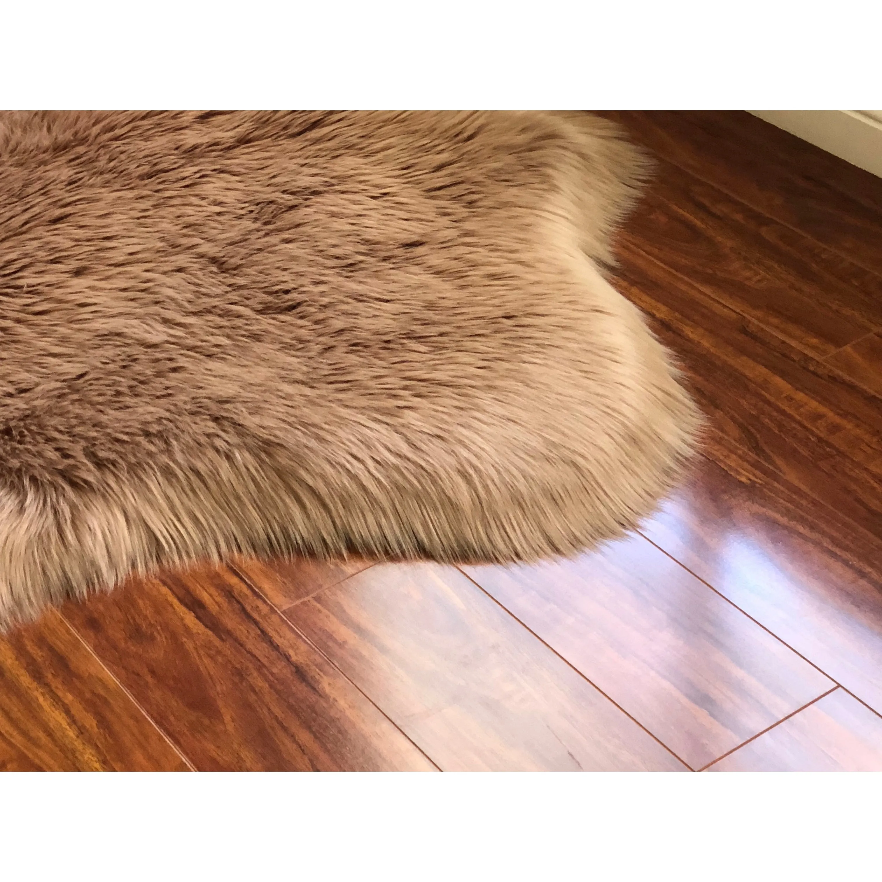 Highland Select Natural Long Wool Sheepskin 4 Pelt Shag Rug - 3'6 x 5'6