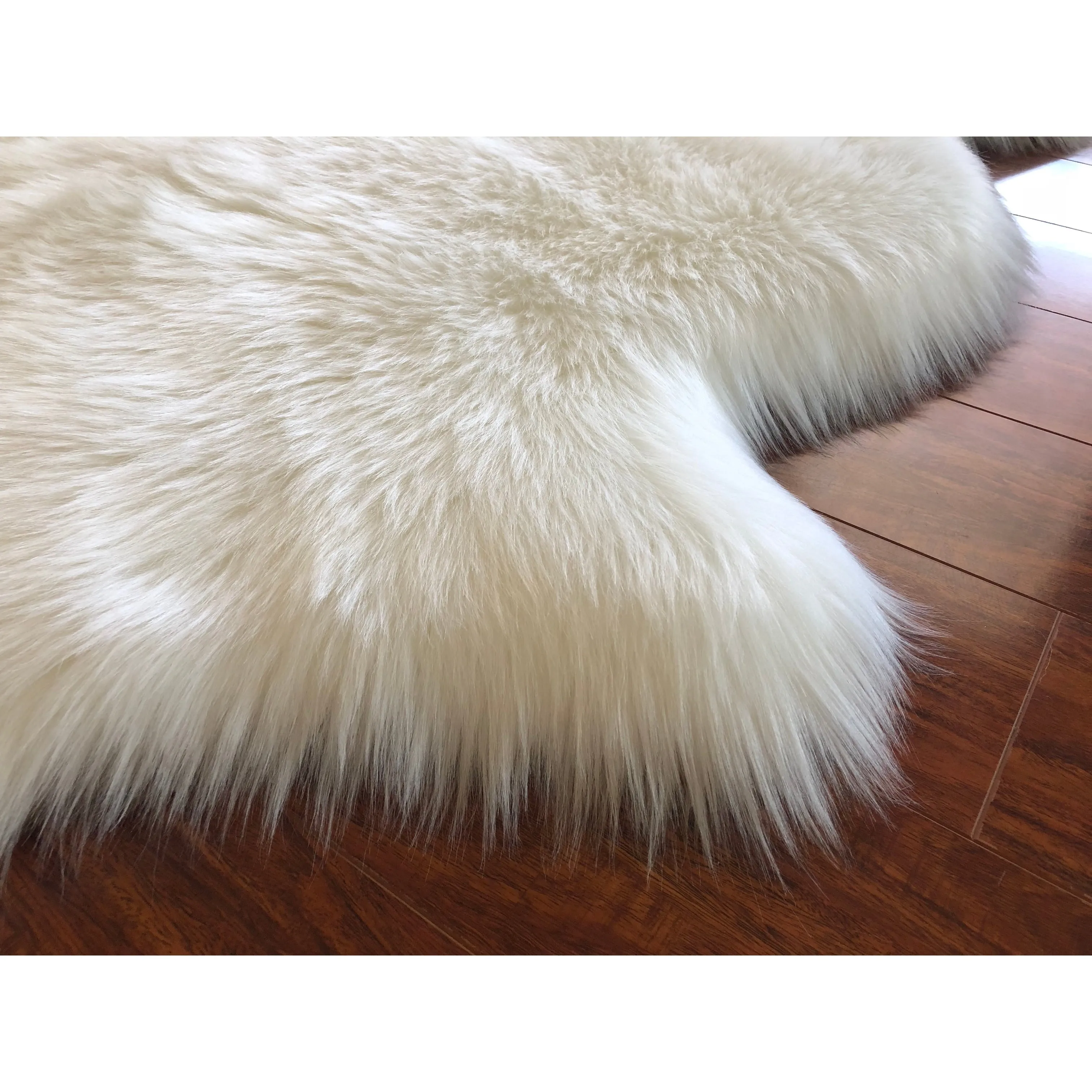 Highland Select Natural Long Wool Sheepskin 4 Pelt Shag Rug - 3'6 x 5'6