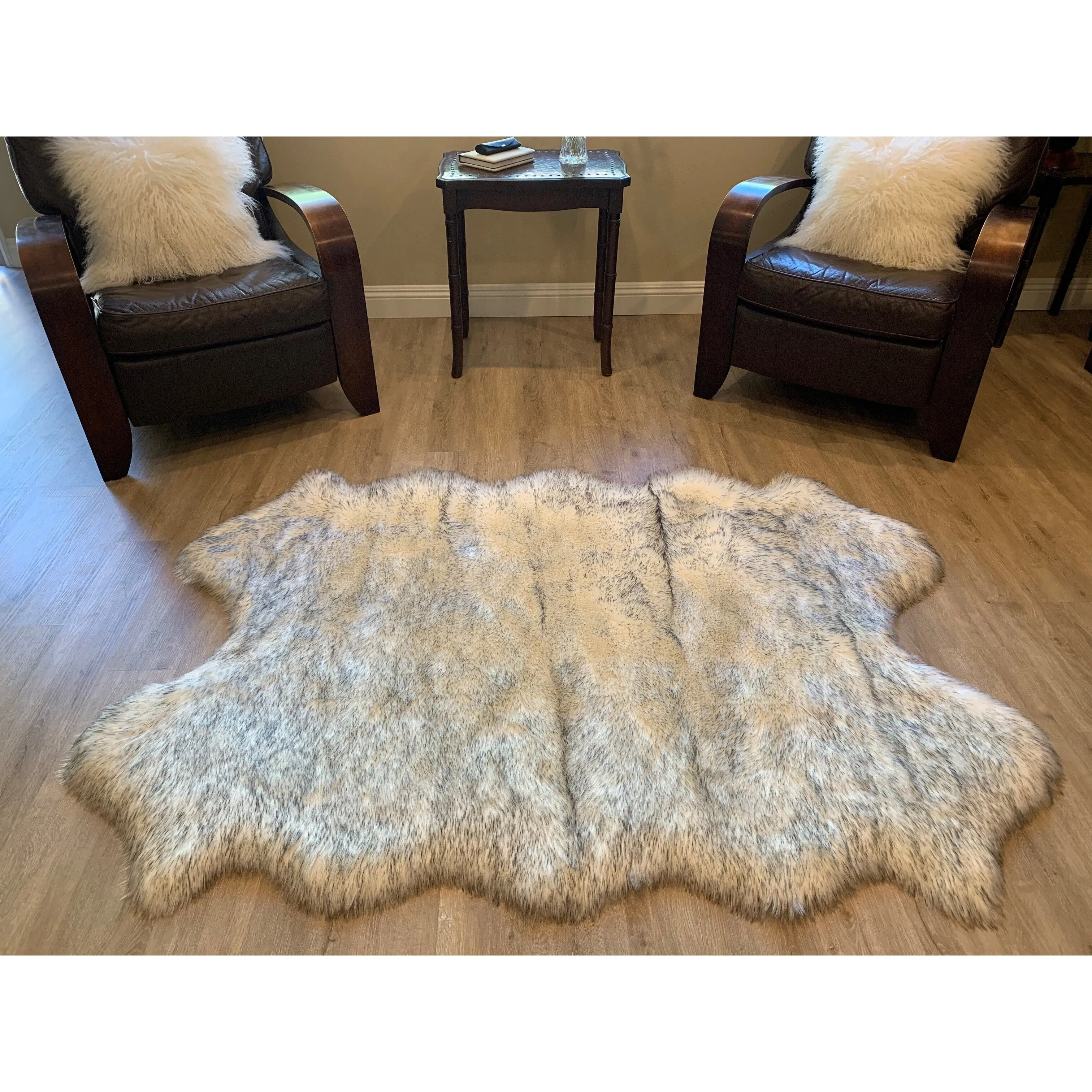 Highland Select Natural Long Wool Sheepskin 4 Pelt Shag Rug - 3'6 x 5'6