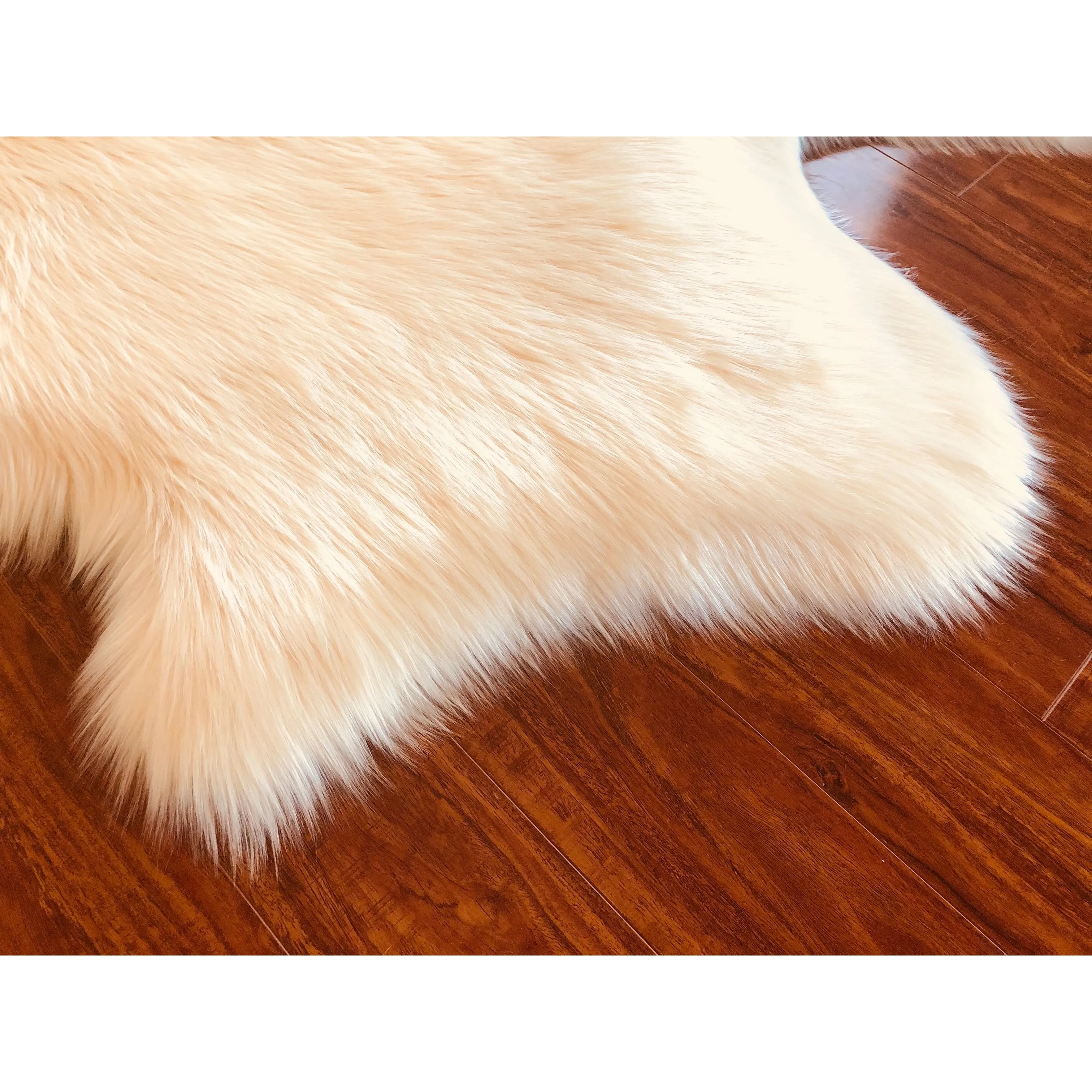 Highland Select Natural Long Wool Sheepskin 4 Pelt Shag Rug - 3'6 x 5'6