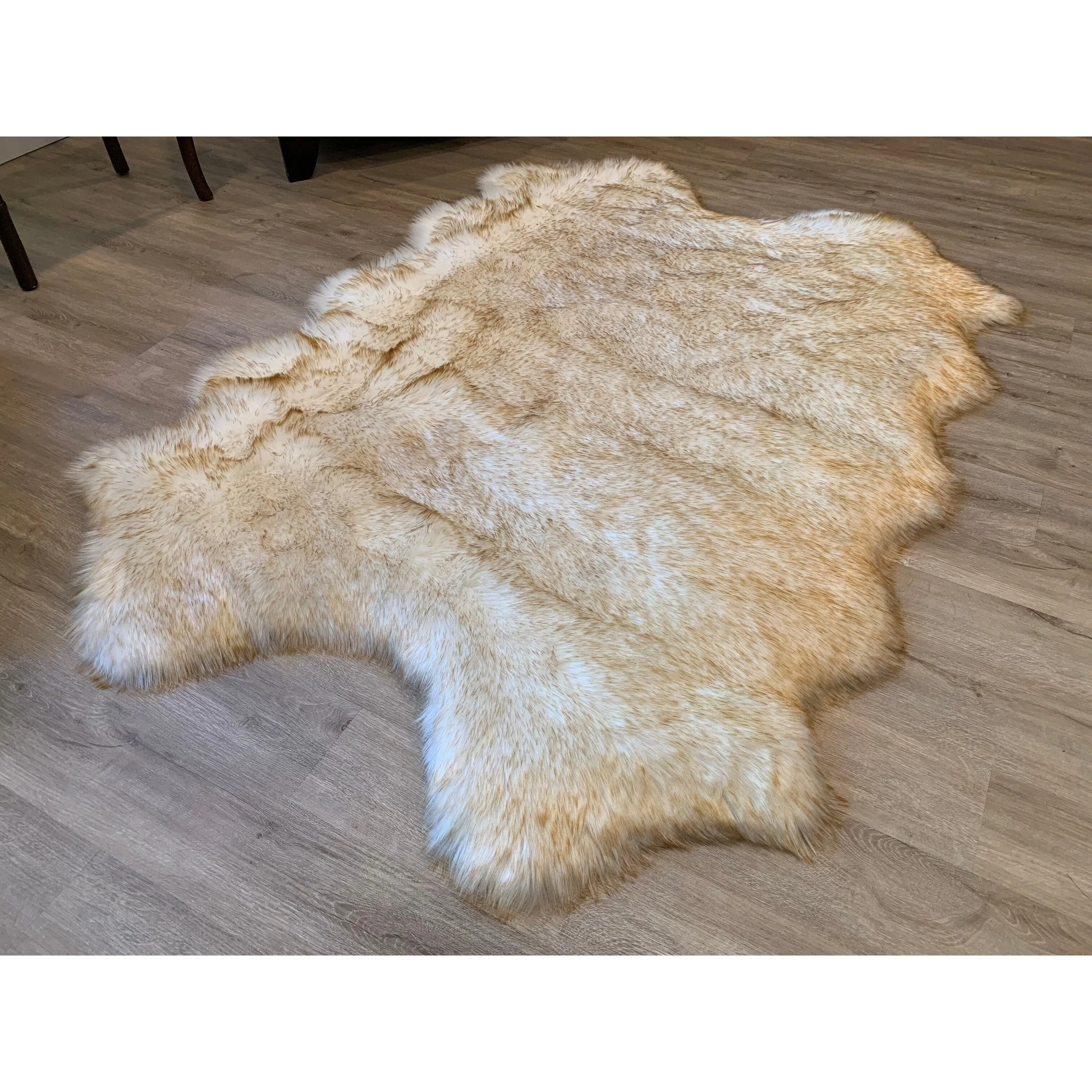 Highland Select Natural Long Wool Sheepskin 4 Pelt Shag Rug - 3'6 x 5'6