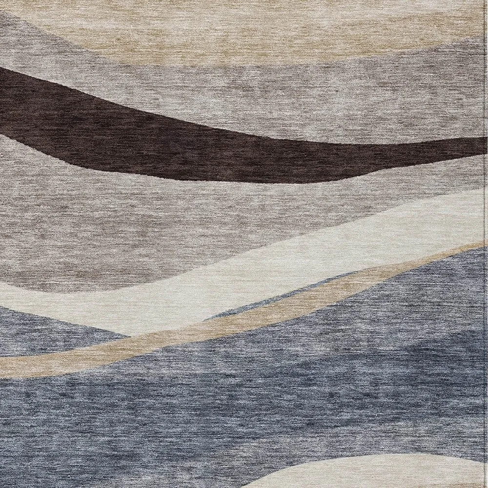 HomeRoots Abstract Transitional Rectangle Outdoor Rug