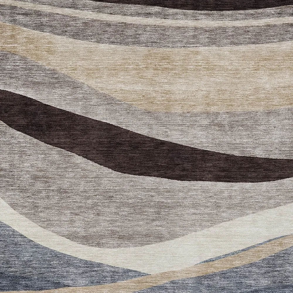 HomeRoots Abstract Transitional Rectangle Outdoor Rug