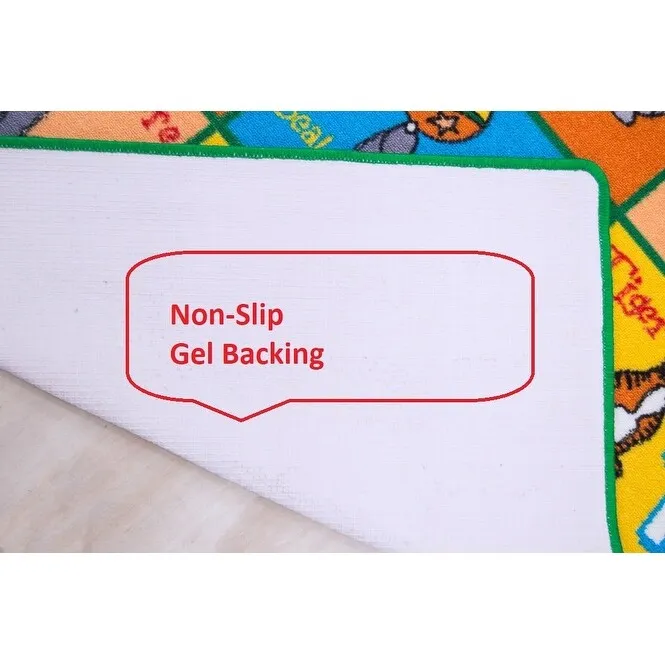 HR Alphabet Animals Educational Play Mat for Kids - Non-Slip Rug (Yellow/Multi)