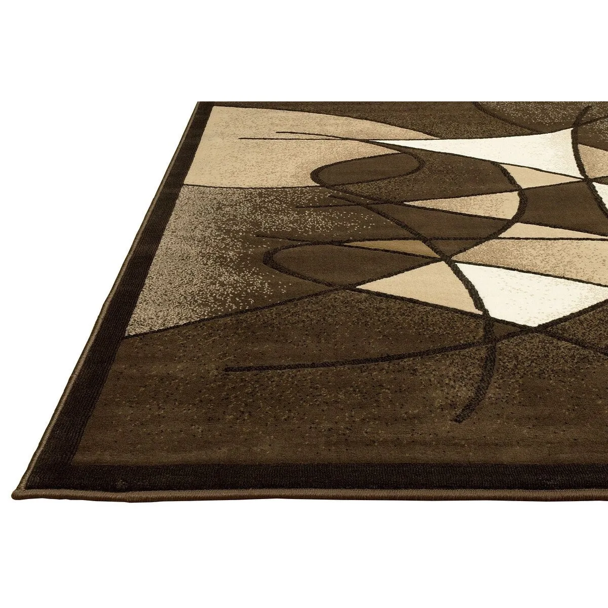 HR Brown. Black. Beige. Multi Color Modern Living Room Rugs-Abstract with Round/Oval Swirls Pattern-Shed Free