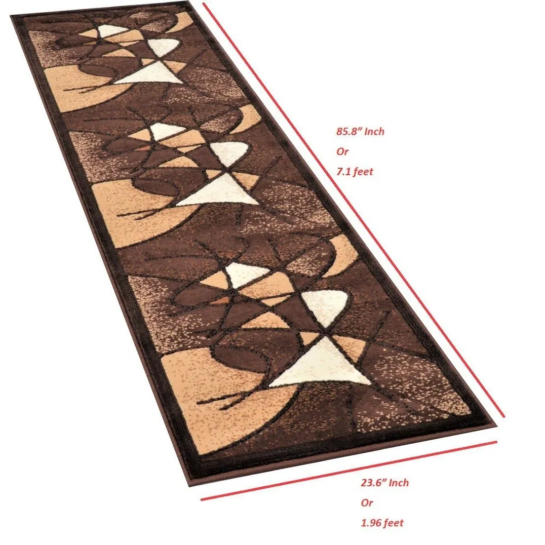 HR Brown. Black. Beige. Multi Color Modern Living Room Rugs-Abstract with Round/Oval Swirls Pattern-Shed Free