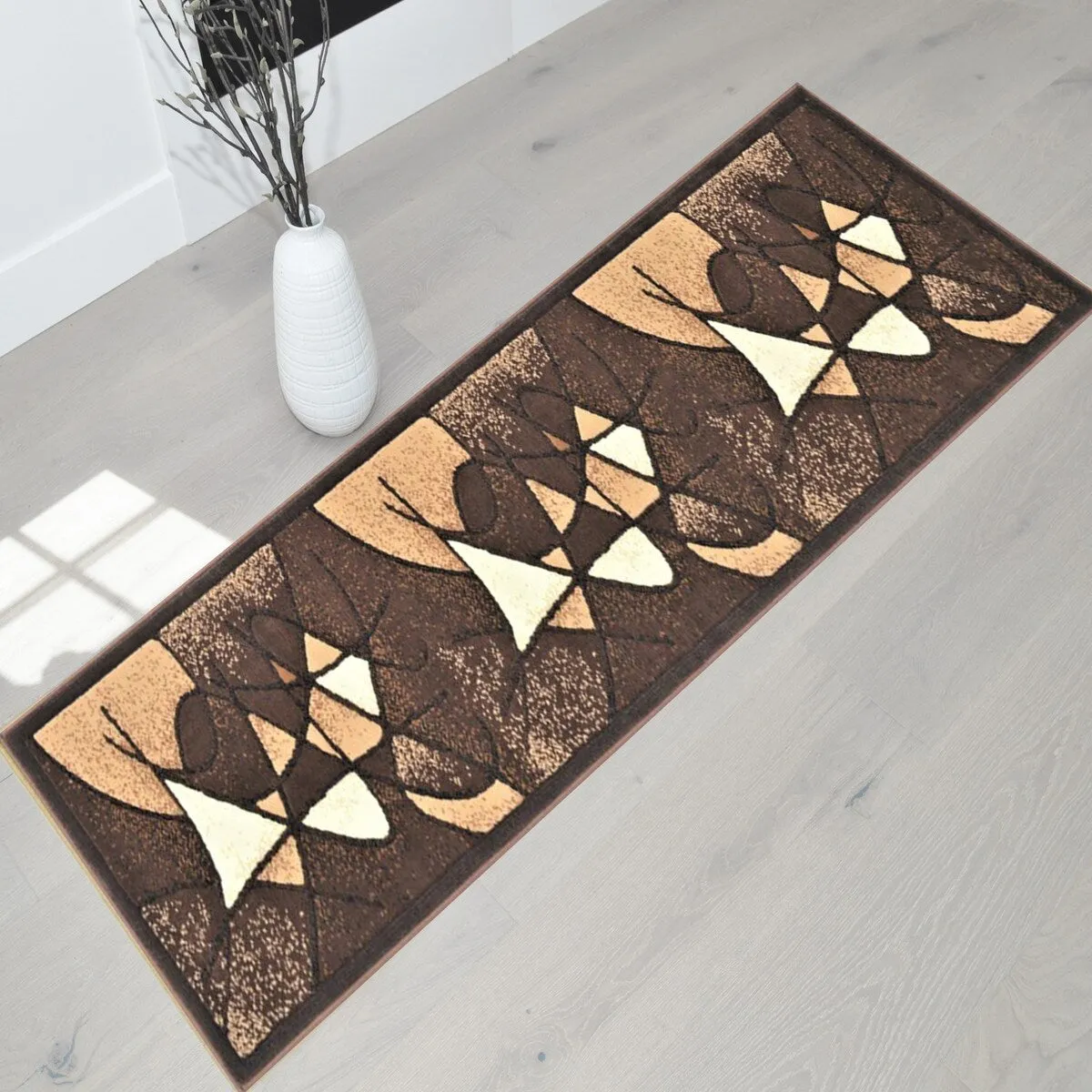 HR Brown. Black. Beige. Multi Color Modern Living Room Rugs-Abstract with Round/Oval Swirls Pattern-Shed Free