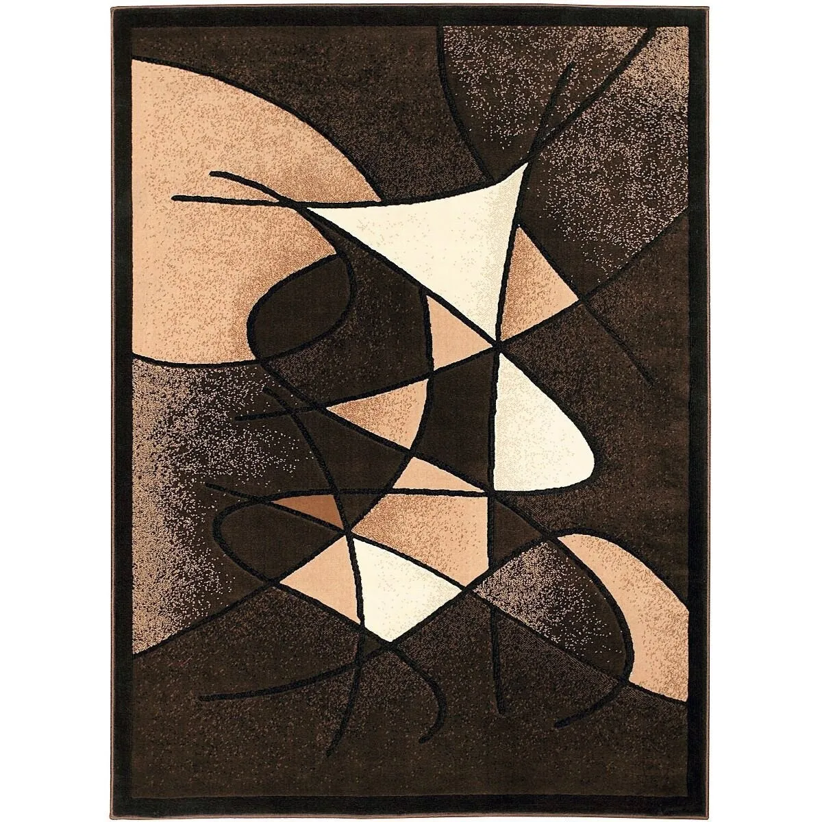 HR Brown. Black. Beige. Multi Color Modern Living Room Rugs-Abstract with Round/Oval Swirls Pattern-Shed Free