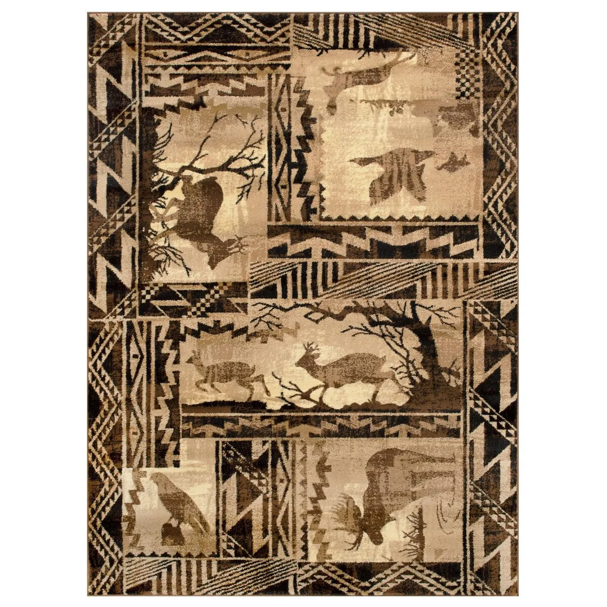 HR Lodge Cabin Nature and Animals Nature Pattern Cabin Rug