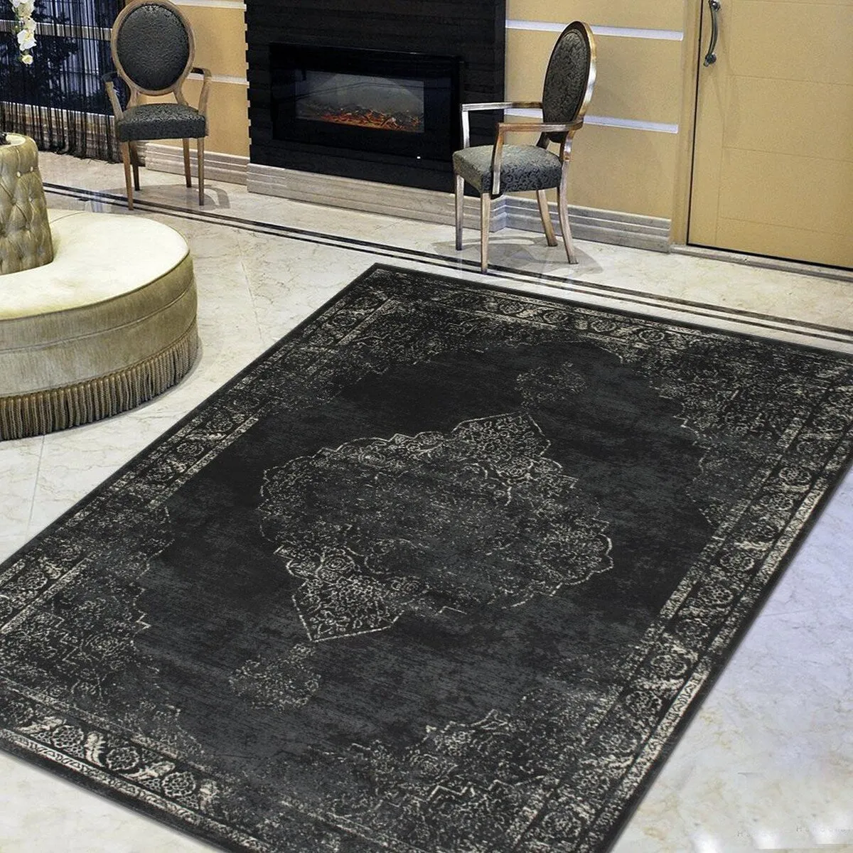 HR Oriental Distressed Modern Vintage Design Abstract Tradition Rugs