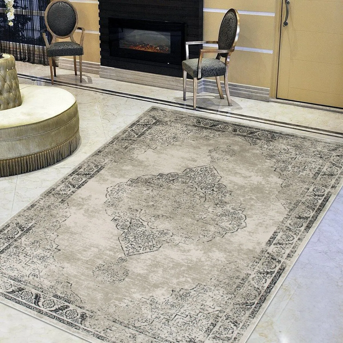 HR Oriental Distressed Modern Vintage Design Abstract Tradition Rugs