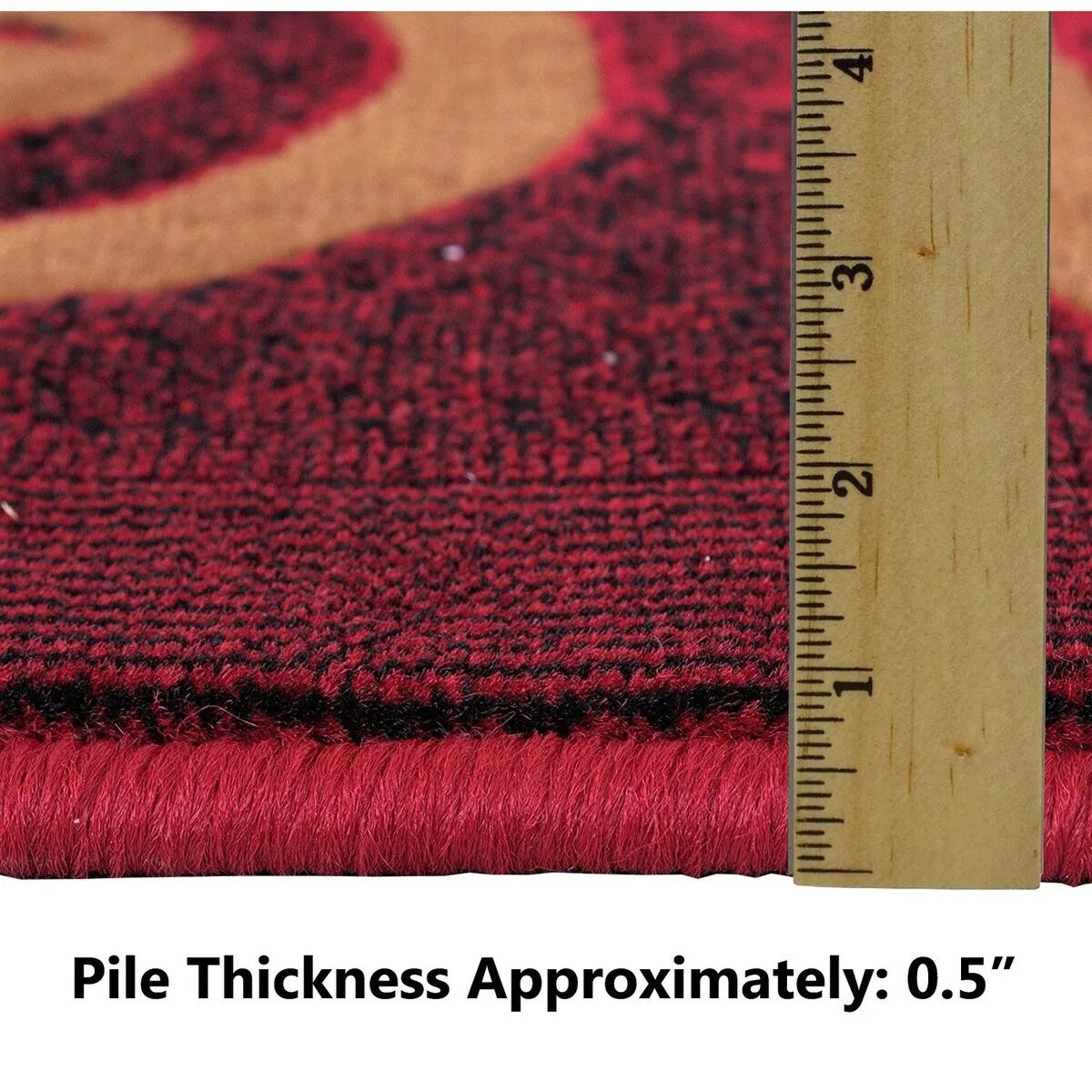 HR Red. Mocha and Multi Modern Contemporary Area Rugs-Abstract with Wavy Swirls -Shed Free
