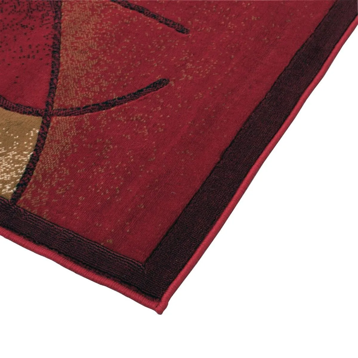 HR Red. Mocha. Ivory. Black and Multi Modern Contemporary Living Room Rug-Abstract Carpet with Geometric