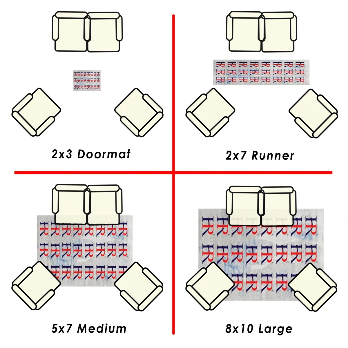 HR Red. Mocha. Ivory. Black and Multi Modern Contemporary Living Room Rug-Abstract Carpet with Geometric