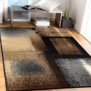 Hypatia Contemporary Brown/Grey Area Rug - 8'10 x 12'9