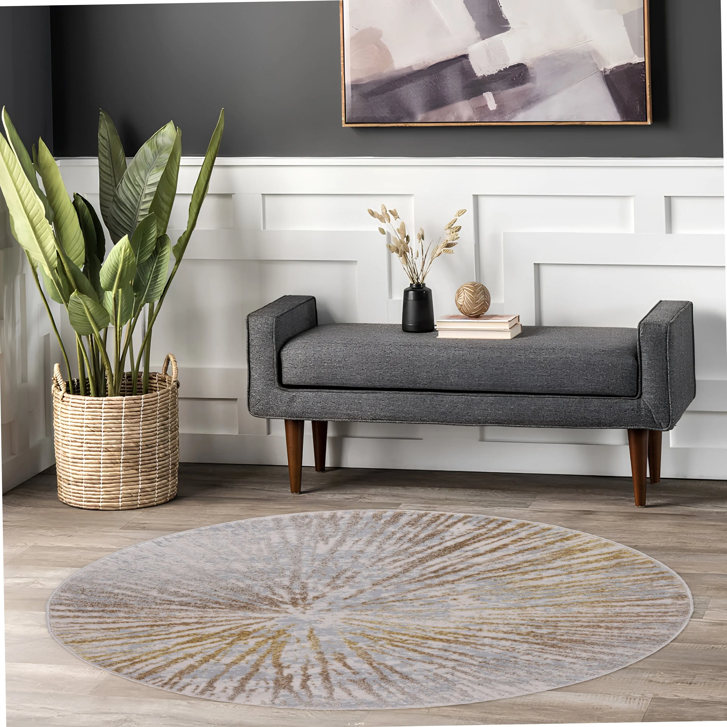 Ilios Collection Abstract Starburst Rug