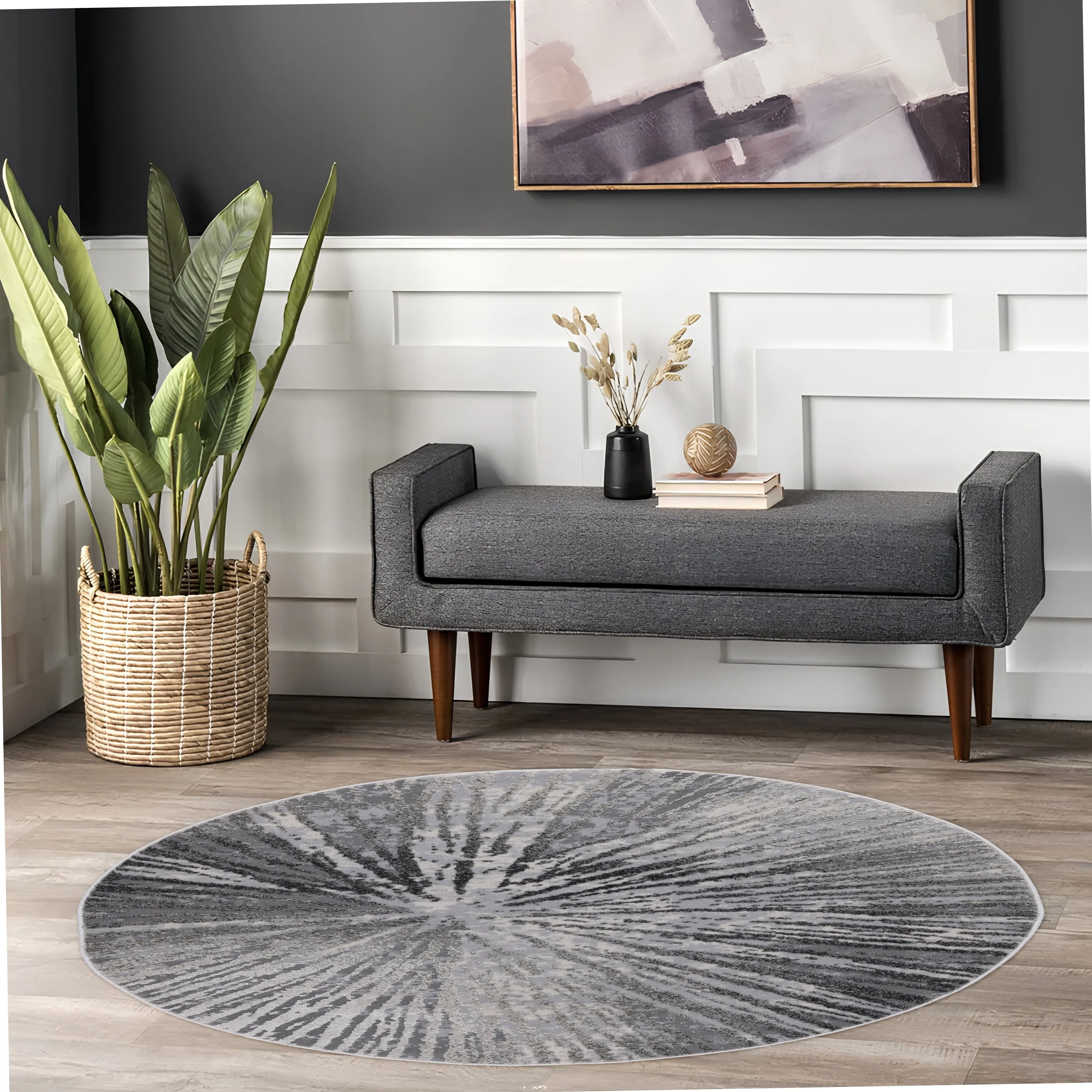Ilios Collection Abstract Starburst Rug