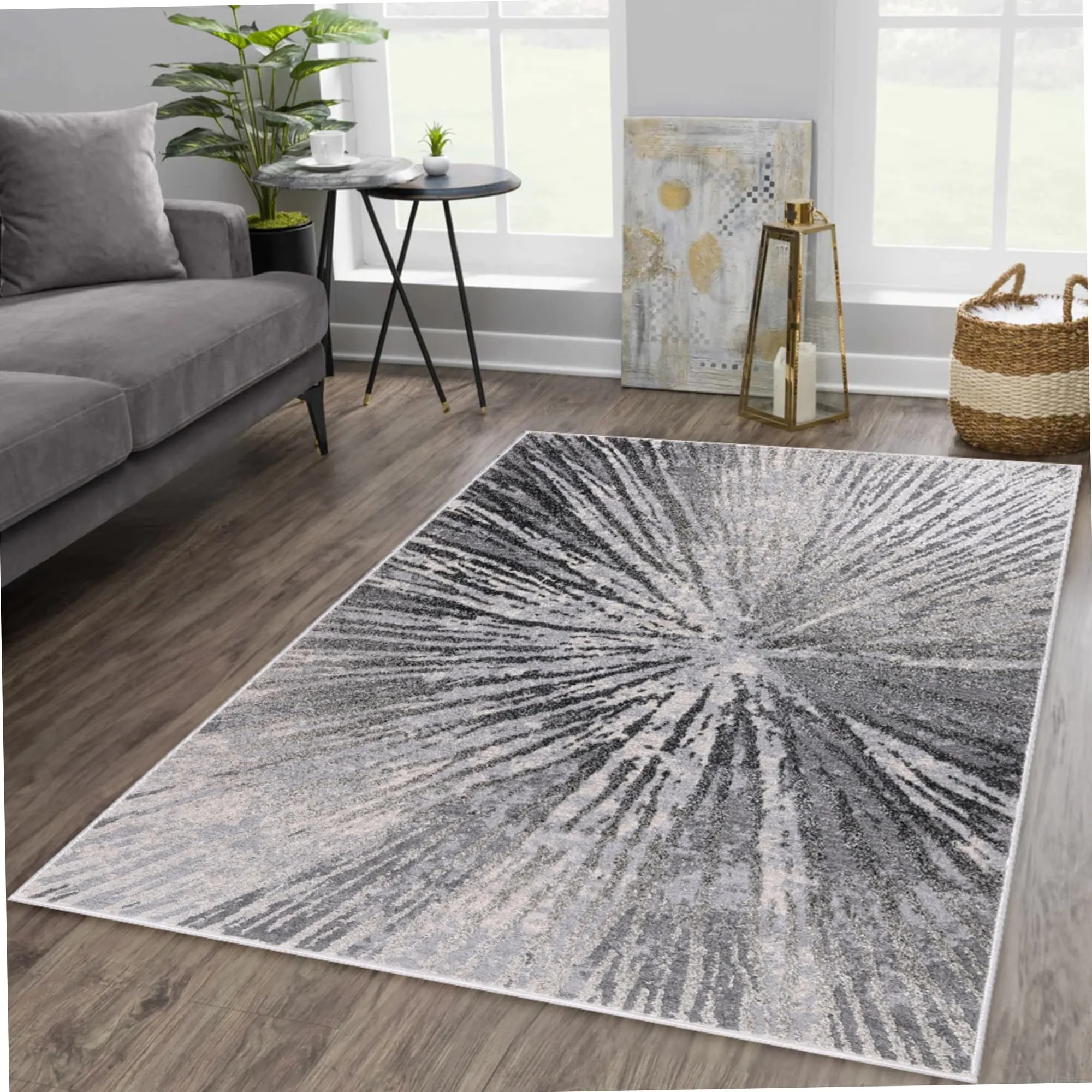 Ilios Collection Abstract Starburst Rug