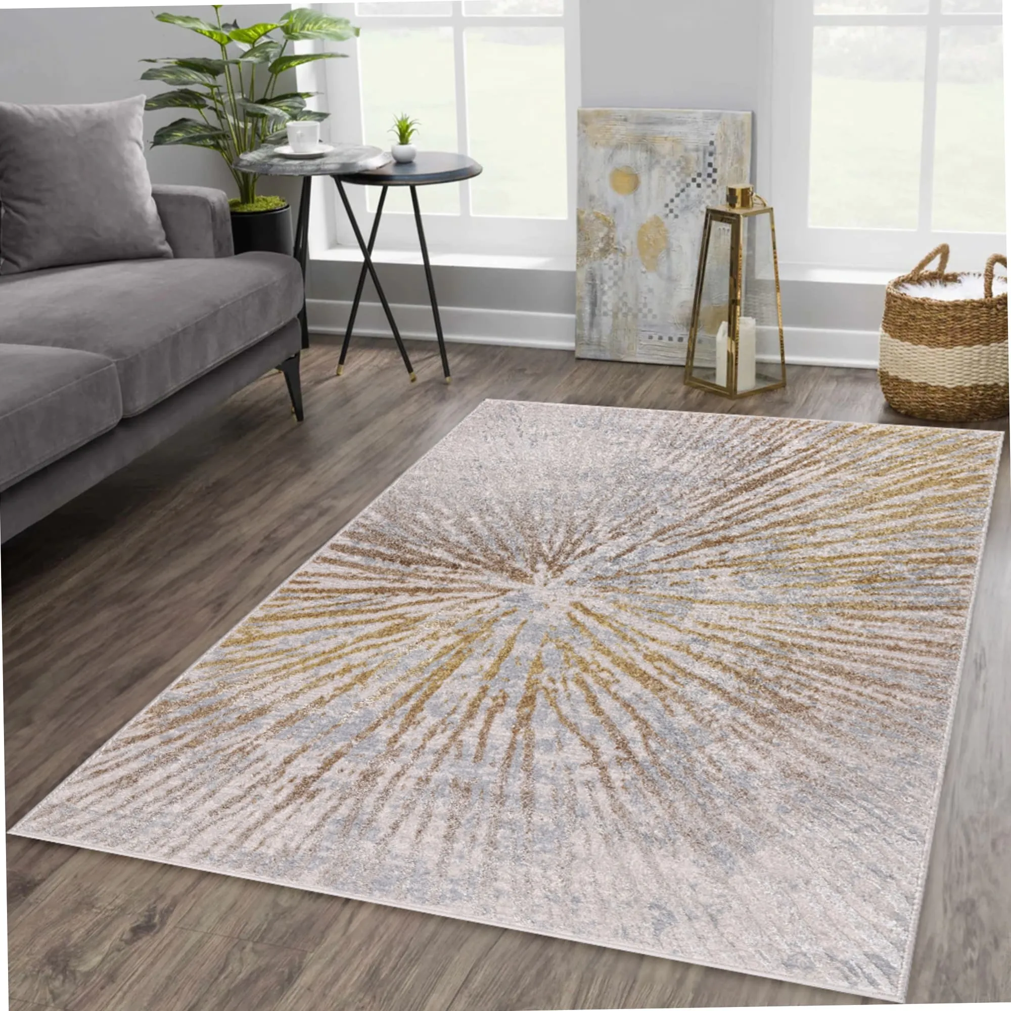 Ilios Collection Abstract Starburst Rug