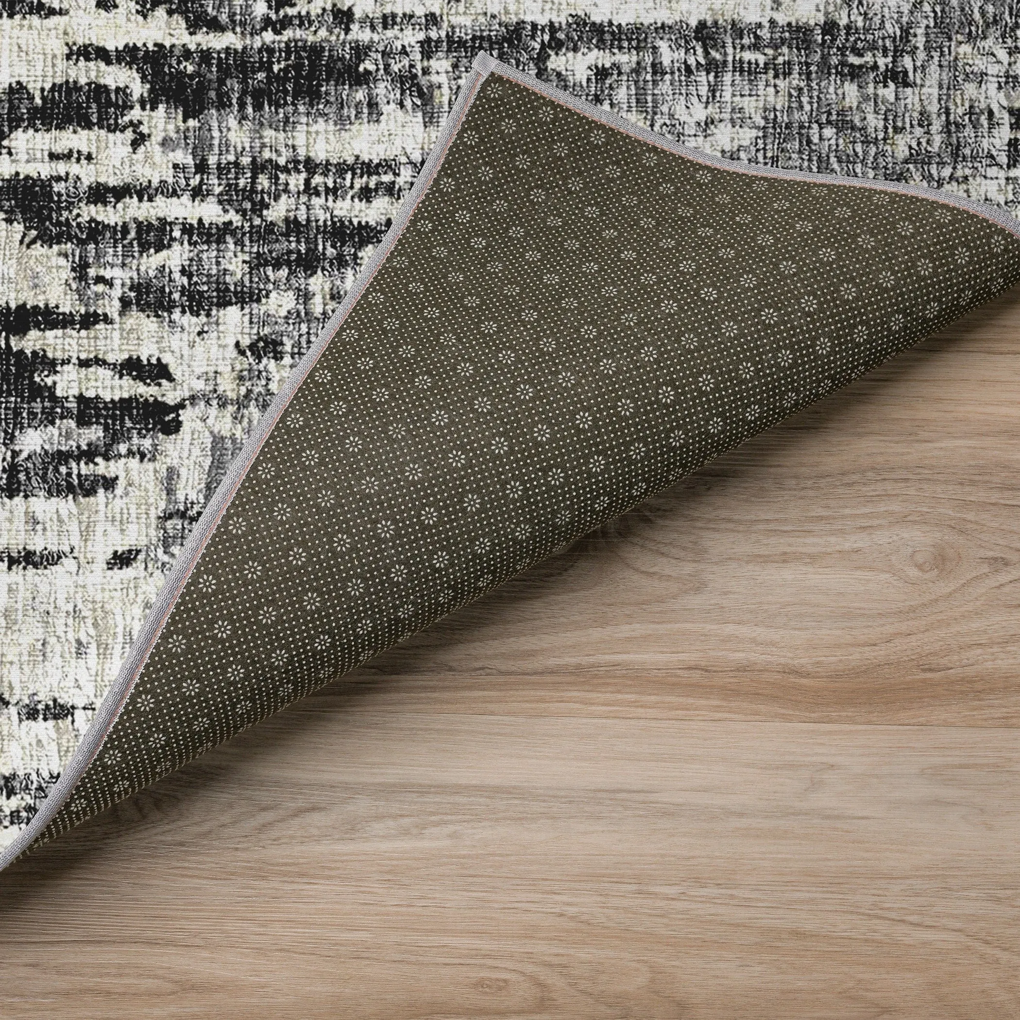 Indoor/ Outdoor Accord Modern Brushstrokes Polyester Washable Rug New
