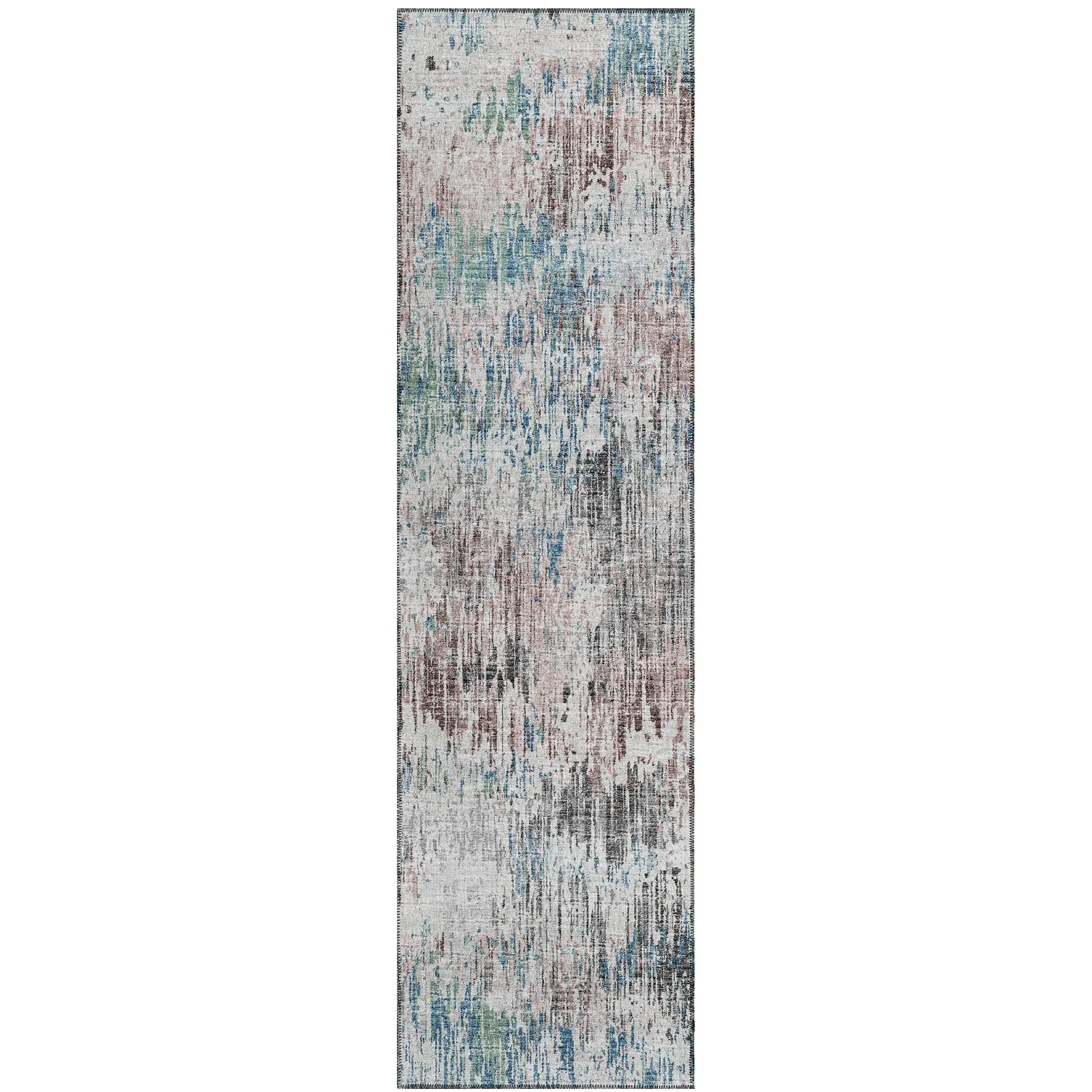 Indoor/ Outdoor Accord Modern Brushstrokes Polyester Washable Rug New