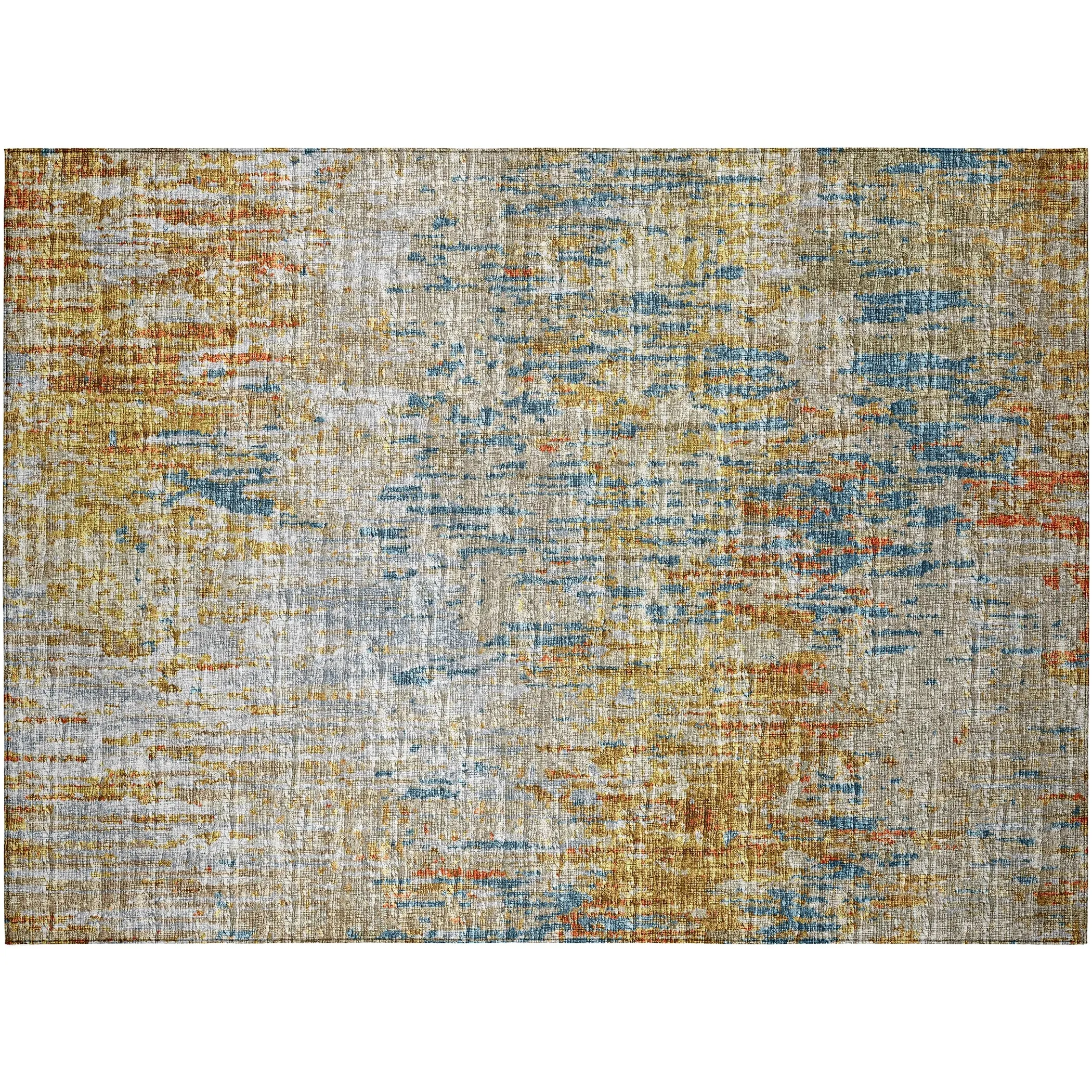 Indoor/ Outdoor Accord Modern Brushstrokes Polyester Washable Rug New