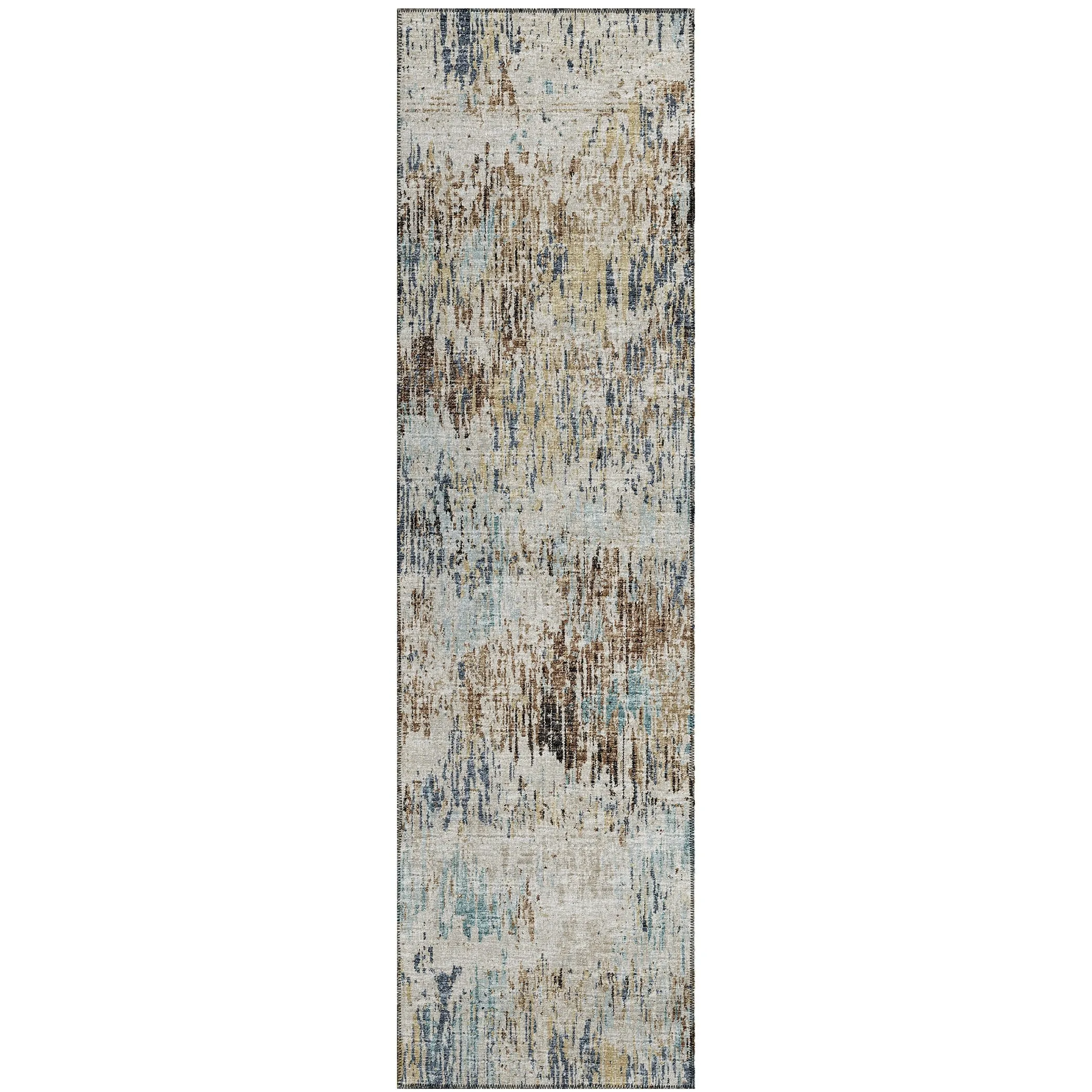 Indoor/ Outdoor Accord Modern Brushstrokes Polyester Washable Rug New