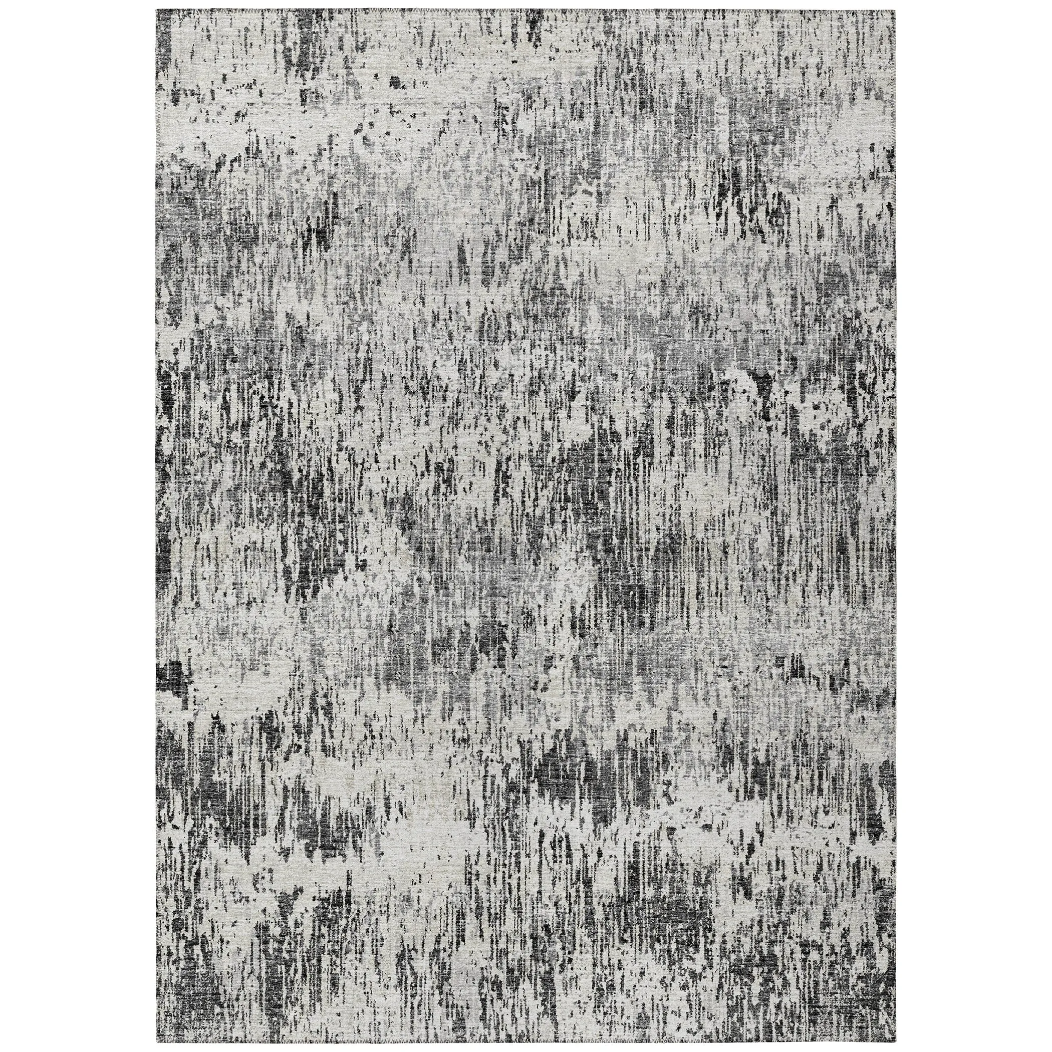 Indoor/ Outdoor Accord Modern Brushstrokes Polyester Washable Rug New