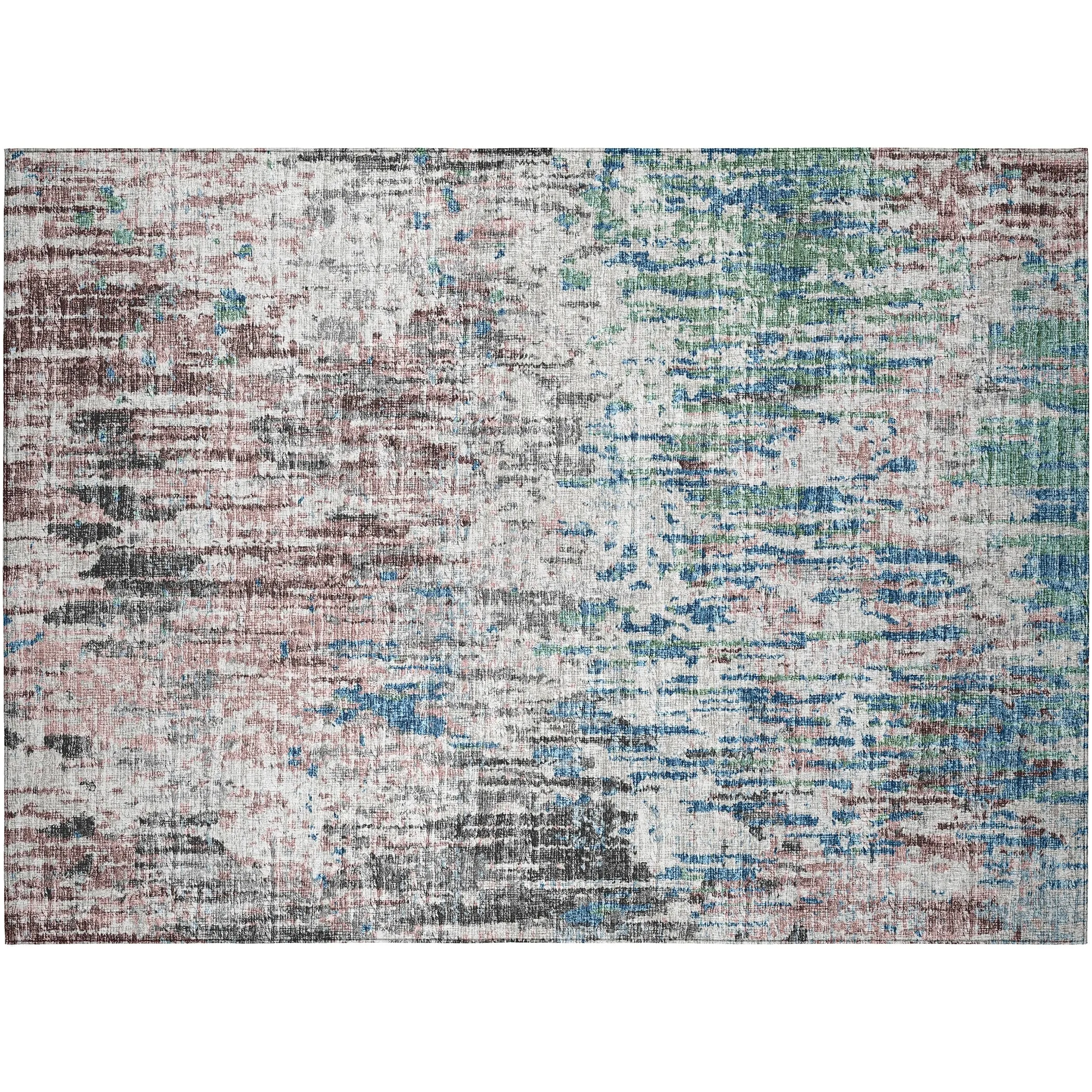 Indoor/ Outdoor Accord Modern Brushstrokes Polyester Washable Rug New