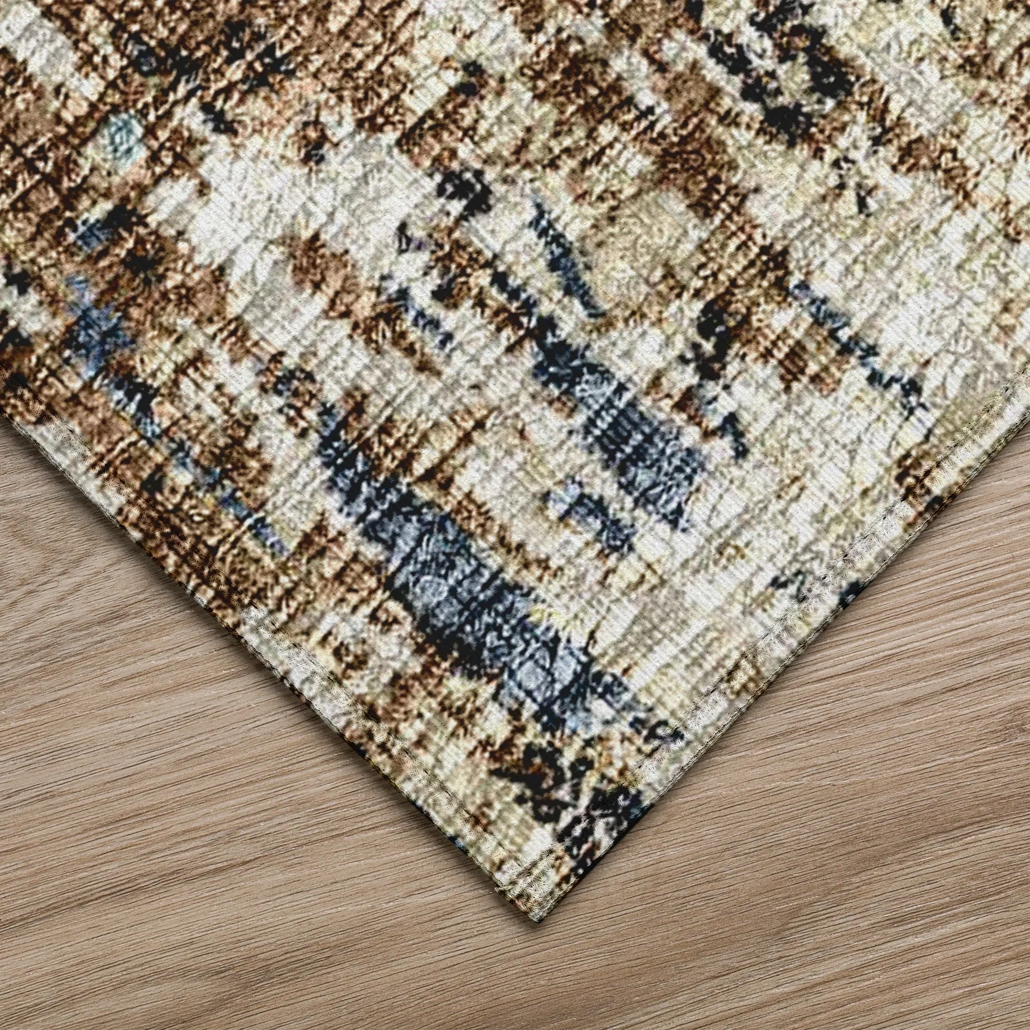 Indoor/ Outdoor Accord Modern Brushstrokes Polyester Washable Rug New