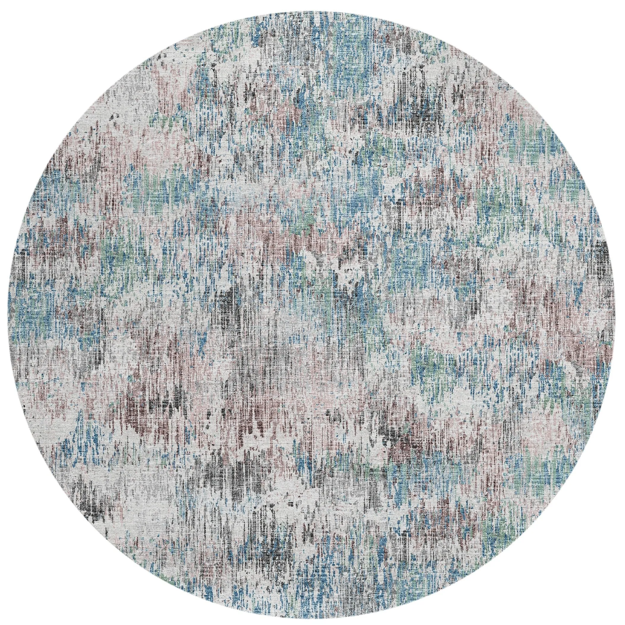 Indoor/ Outdoor Accord Modern Brushstrokes Polyester Washable Rug New