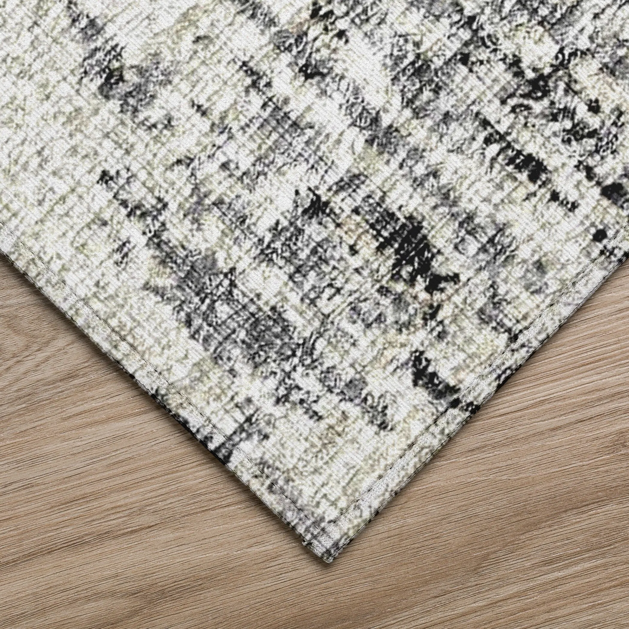 Indoor/ Outdoor Accord Modern Brushstrokes Polyester Washable Rug New