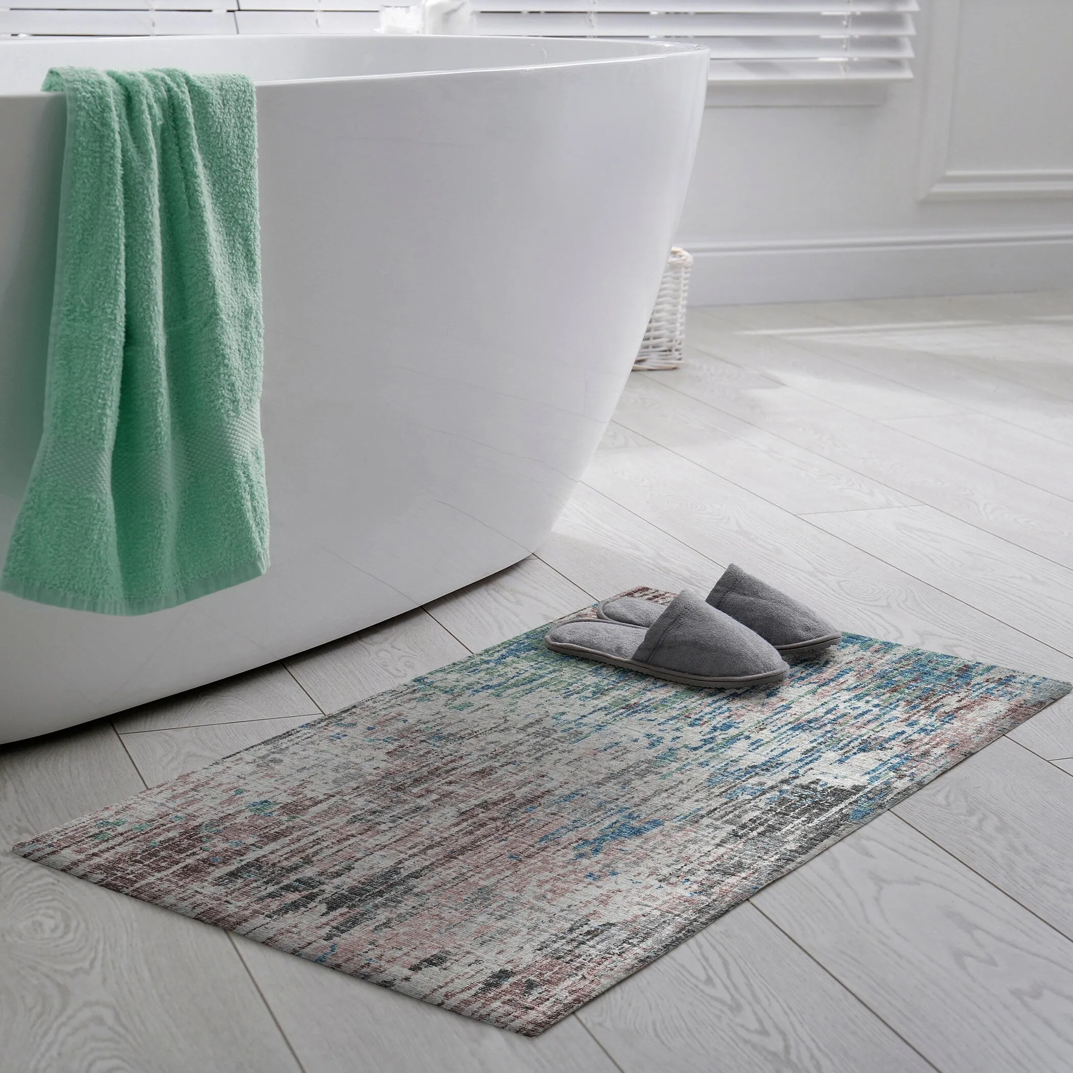 Indoor/ Outdoor Accord Modern Brushstrokes Polyester Washable Rug New
