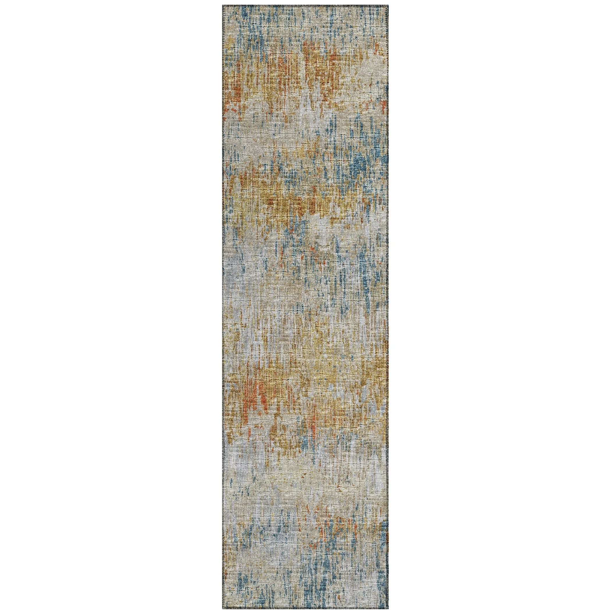 Indoor/ Outdoor Accord Modern Brushstrokes Polyester Washable Rug New