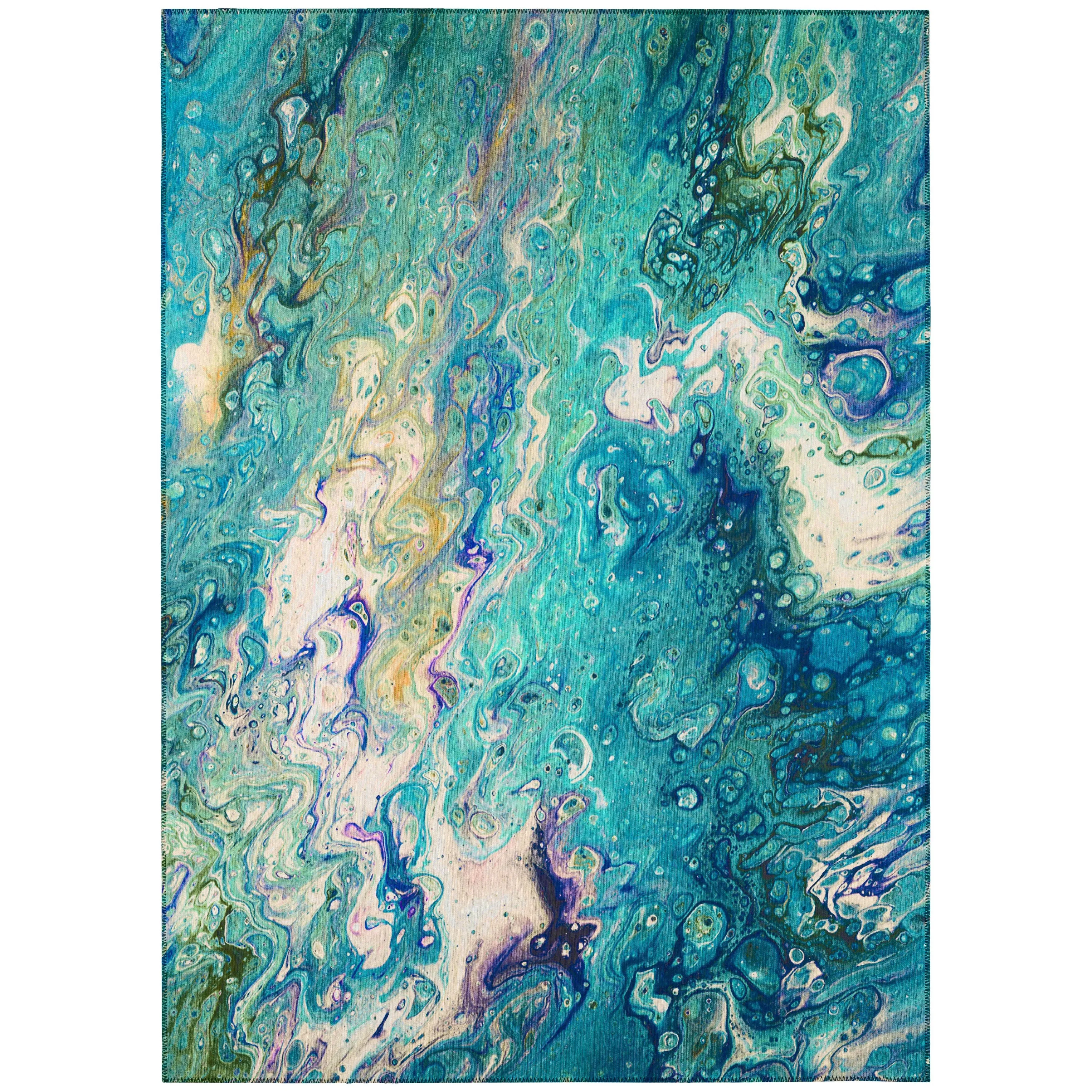 Indoor/ Outdoor Addison Karina Abstract Washable Area Rug