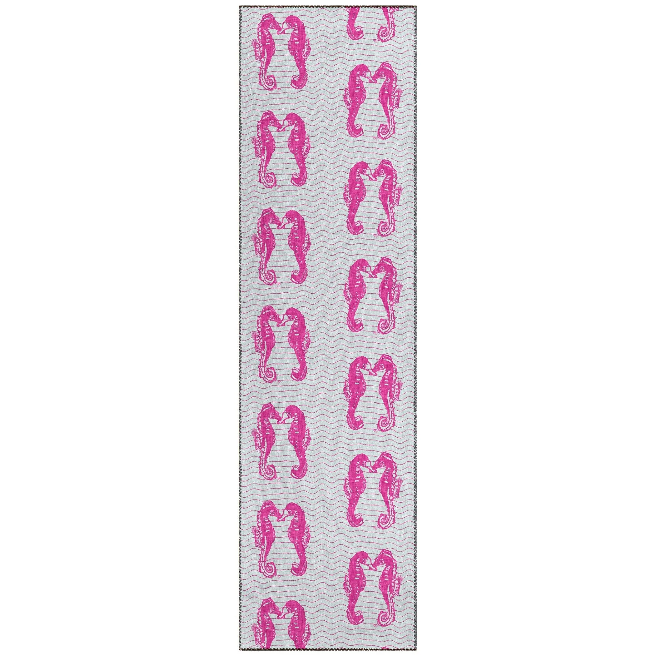 Indoor/ Outdoor Surfside Seahorses Washable Rug New