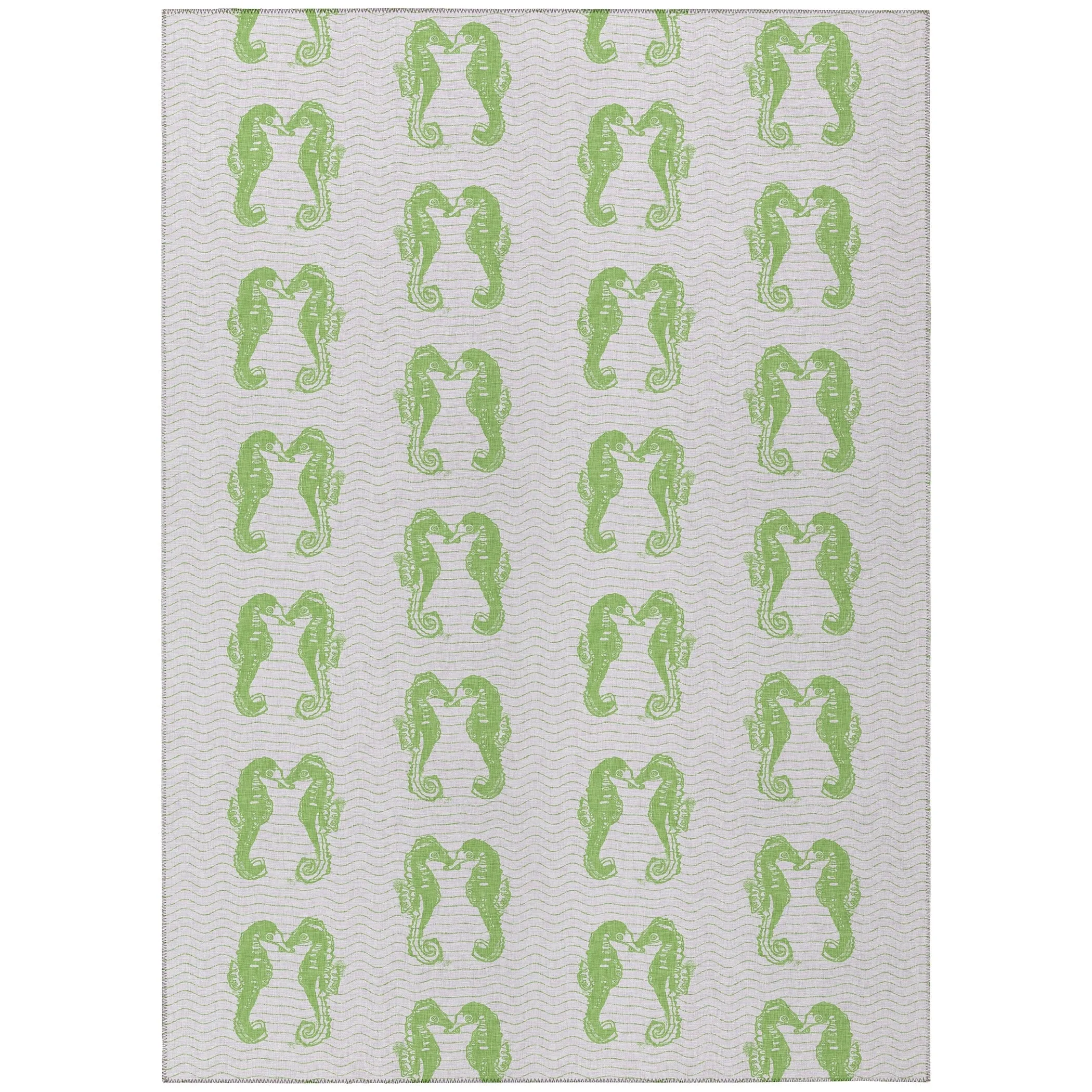 Indoor/ Outdoor Surfside Seahorses Washable Rug New