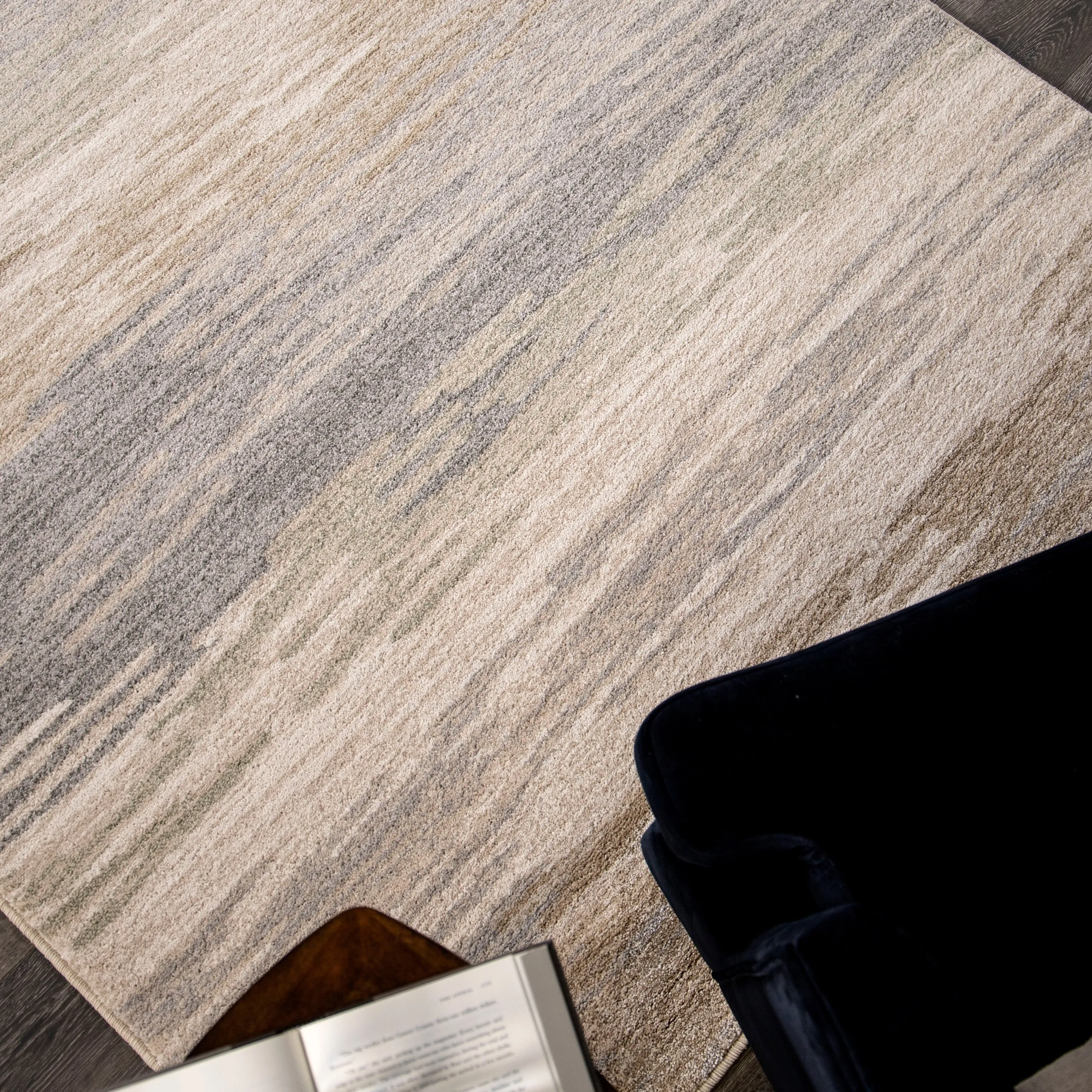 Ironstone Tehachapi Bay Beige Abstract Stain Resistant Indoor Area Rug