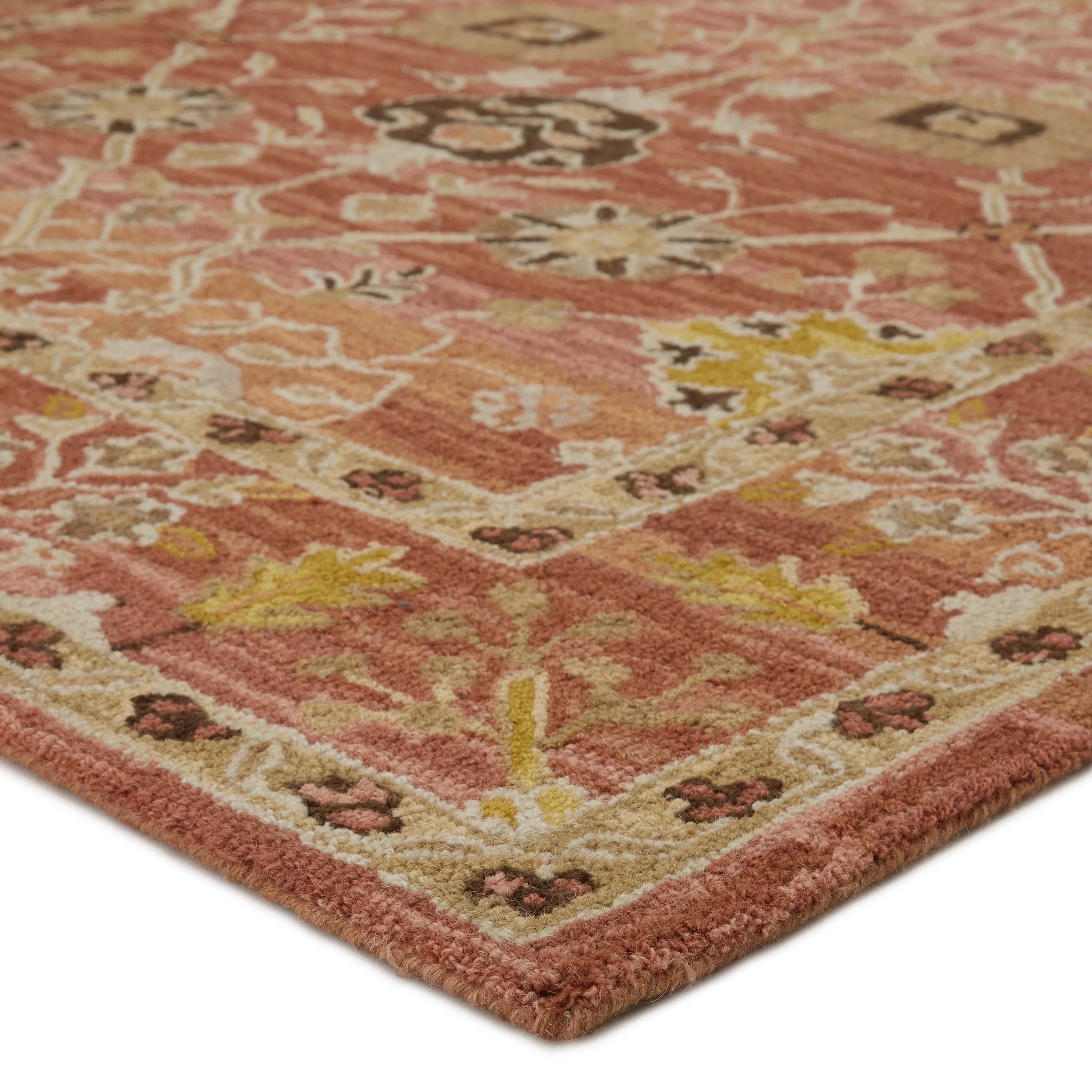 Jaipur Living Cardamom Collection Floral Medallion Wool Area Rug