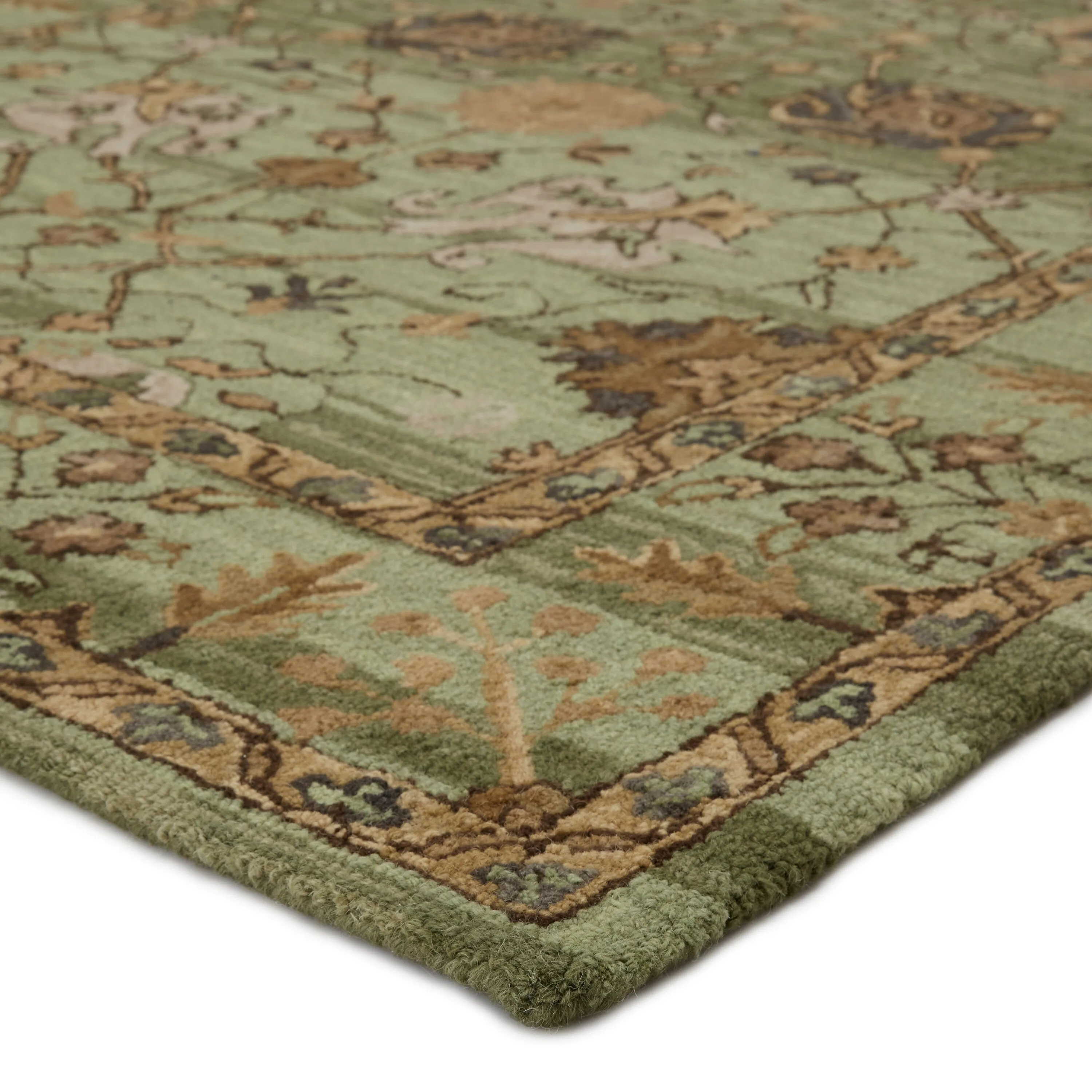 Jaipur Living Cardamom Collection Floral Medallion Wool Area Rug